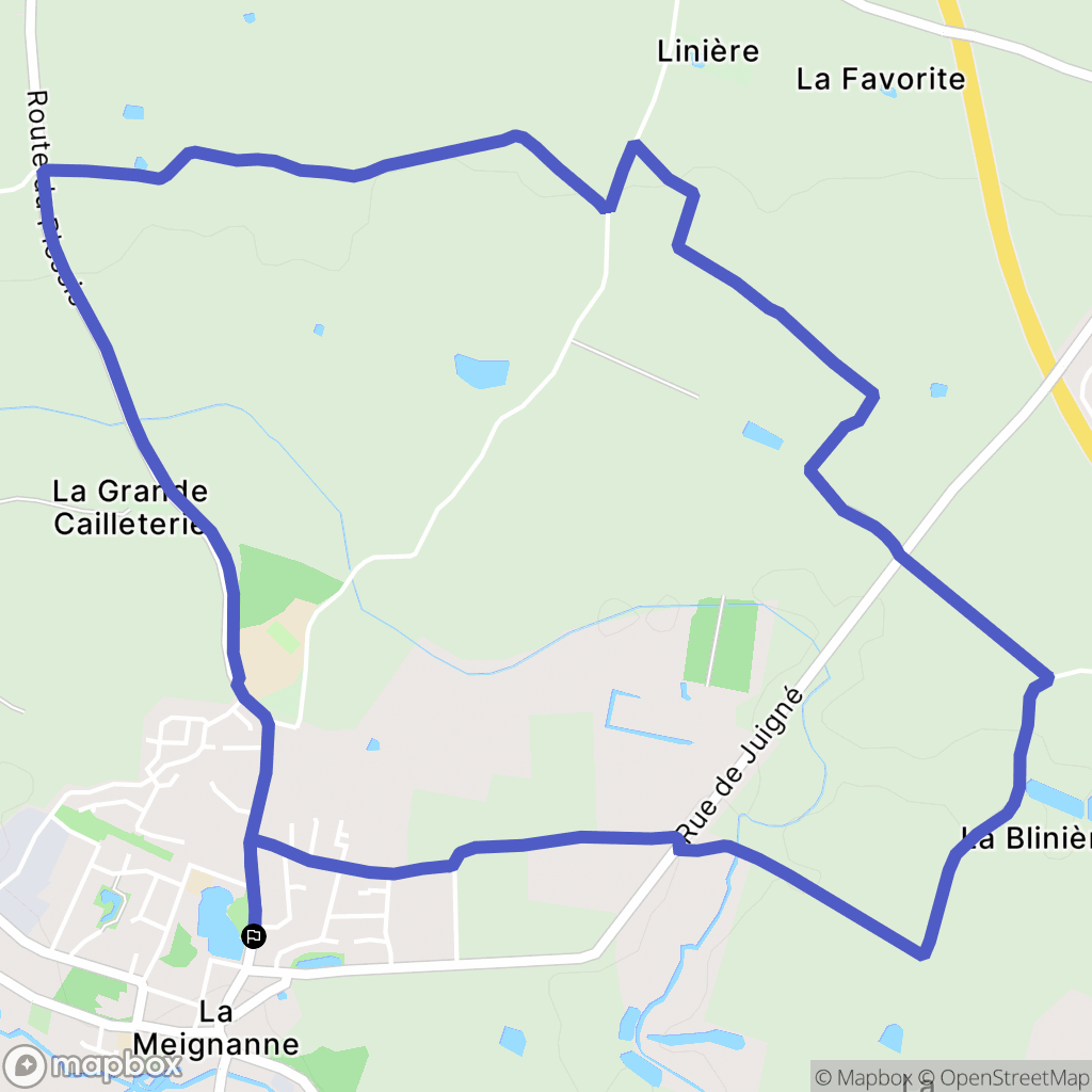 Longuenée-en-Anjou : carte du parcours de randonnée - France