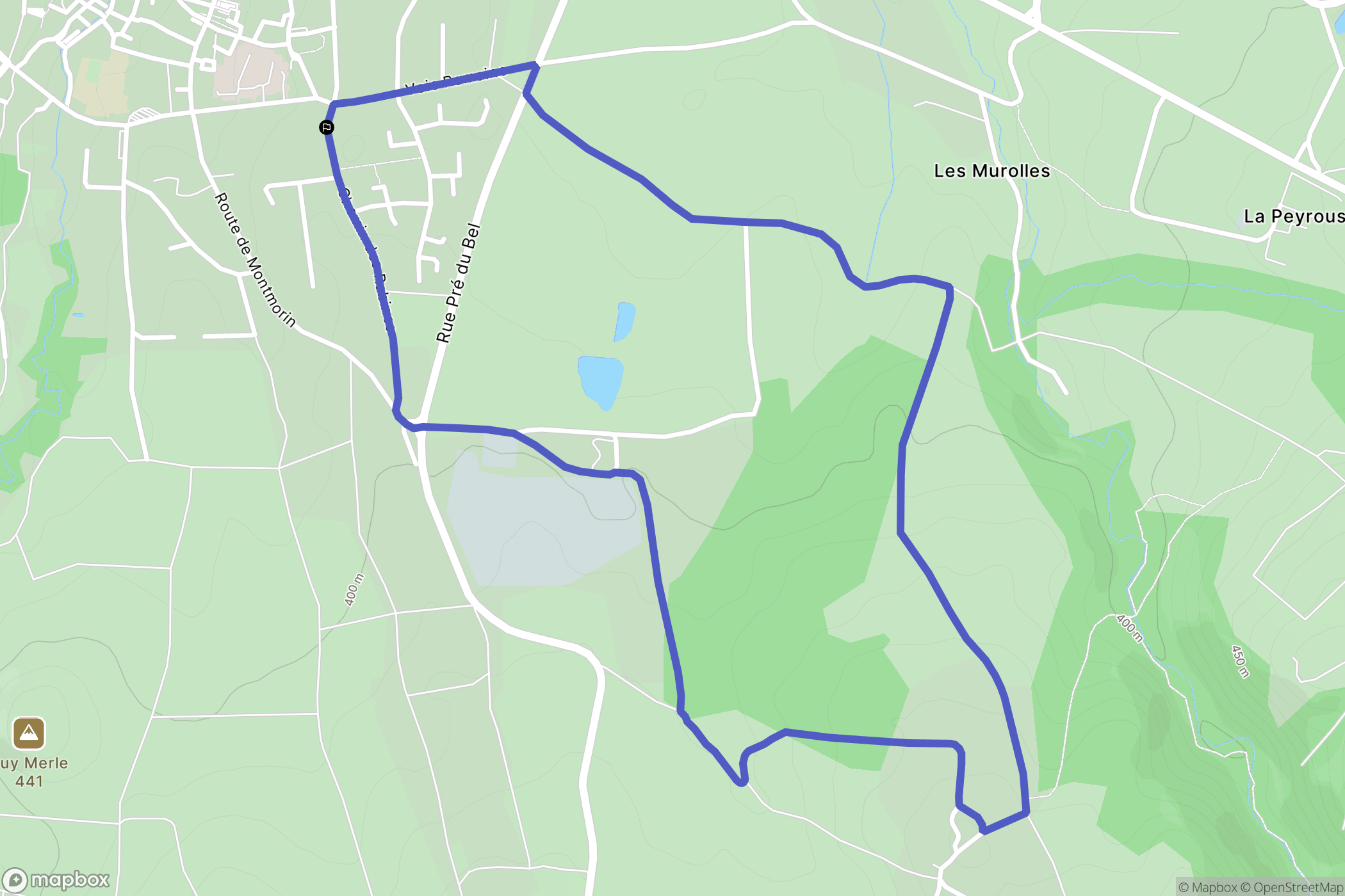 Billom : carte du parcours de randonnée - France