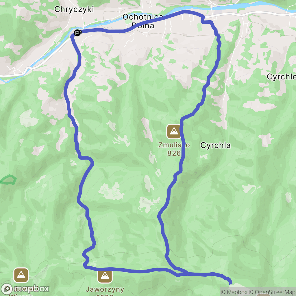 Ochotnica Dolna: mapa trasy - Poland