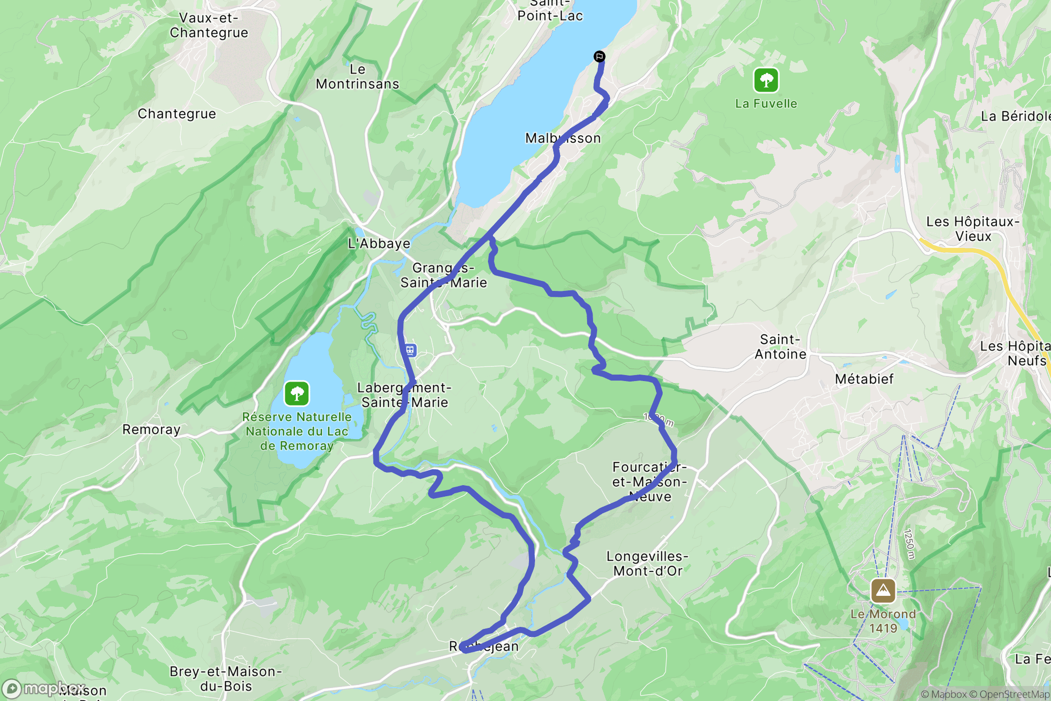 Malbuisson : carte du parcours de randonnée - France
