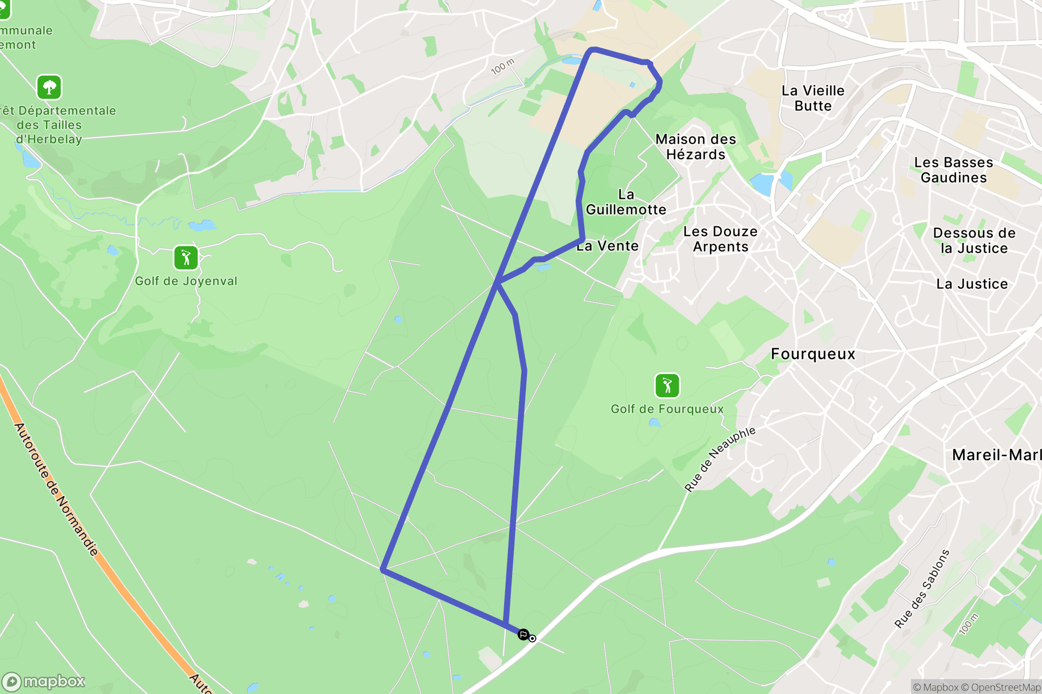 Saint-Germain-en-Laye : carte du parcours de randonnée - France