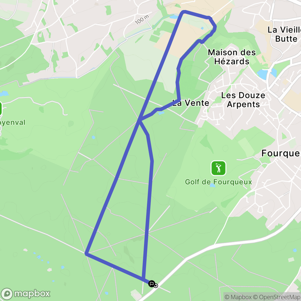 Saint-Germain-en-Laye : carte du parcours de randonnée - France
