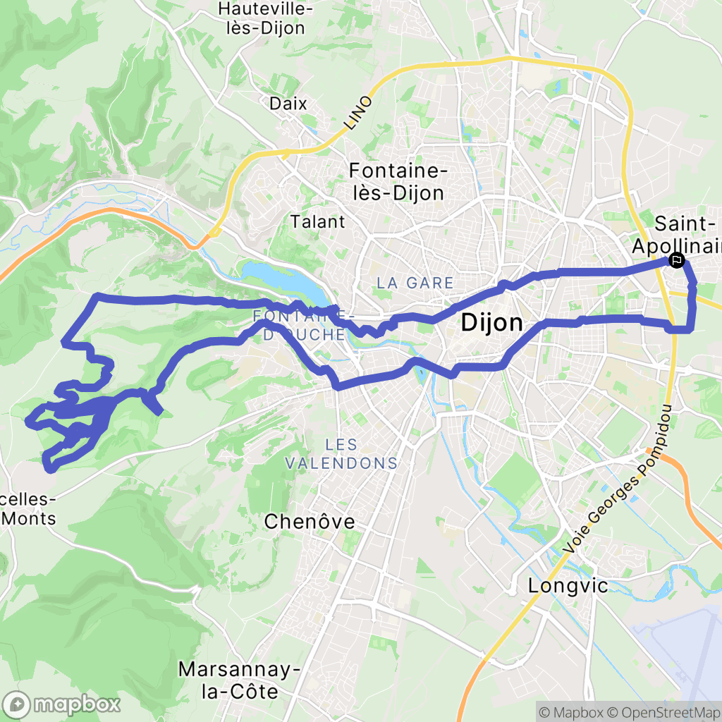 Saint-Apollinaire : carte du parcours de randonnée - France