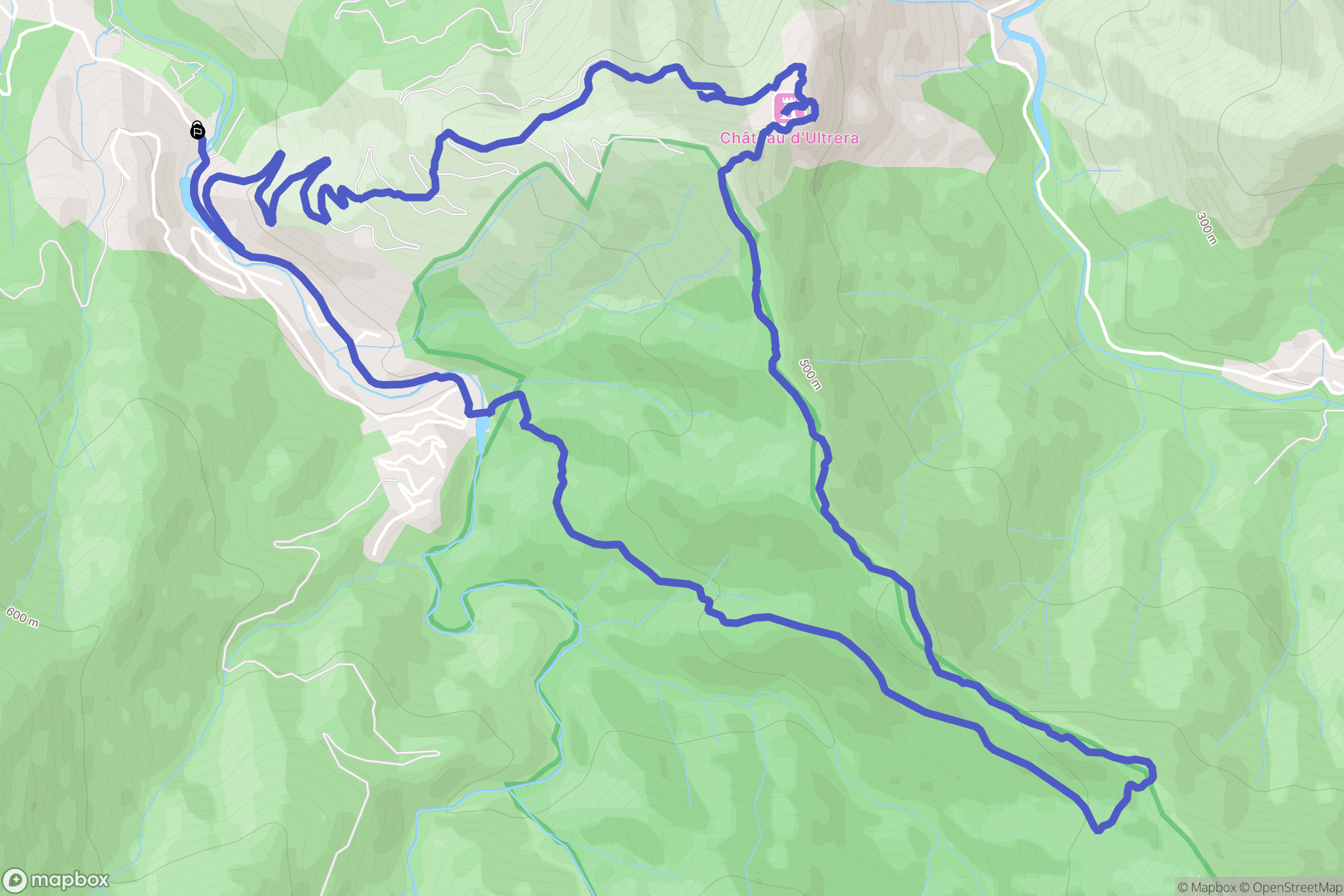 Sorède : carte du parcours de randonnée - France