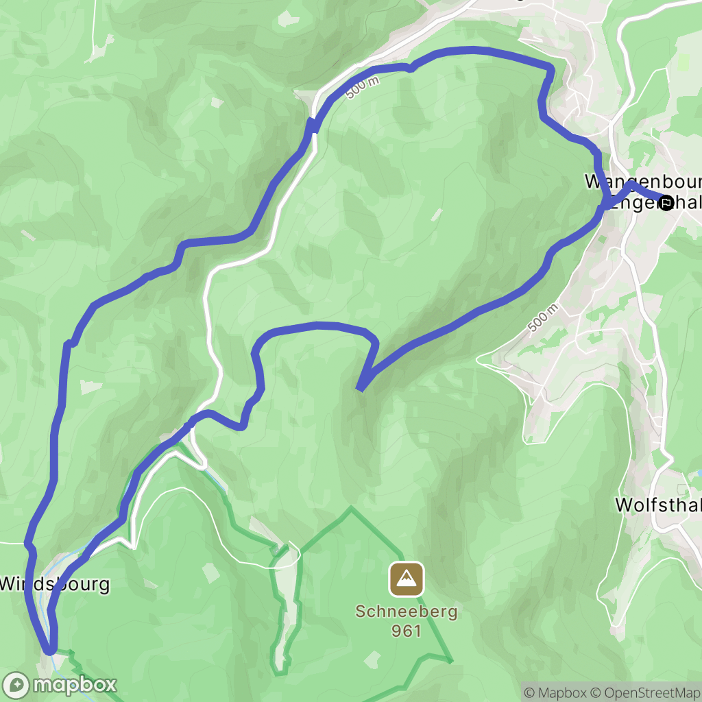 Wangenbourg-Engenthal : carte du parcours de randonnée - France