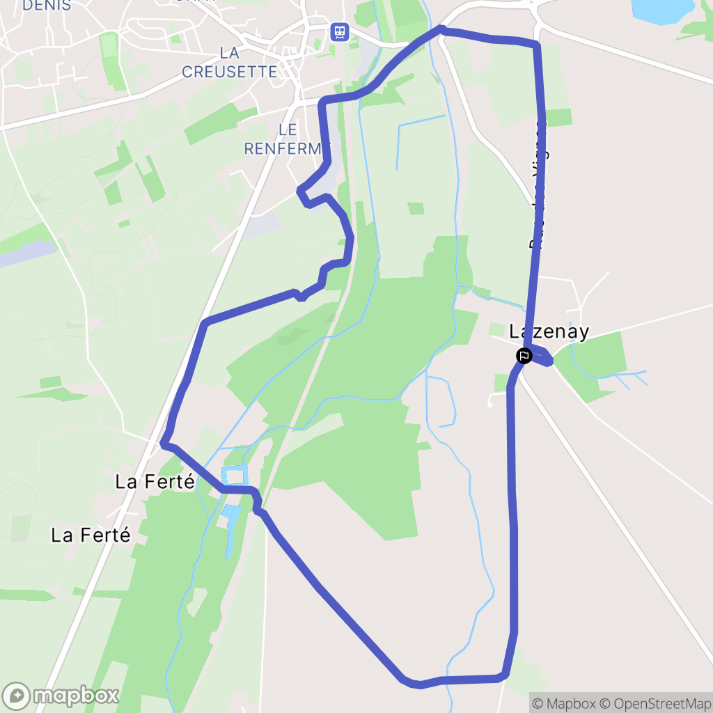 Lazenay : carte du parcours de randonnée - France