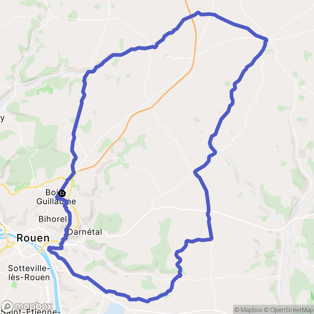 Bois-Guillaume : carte du parcours de randonnée - France