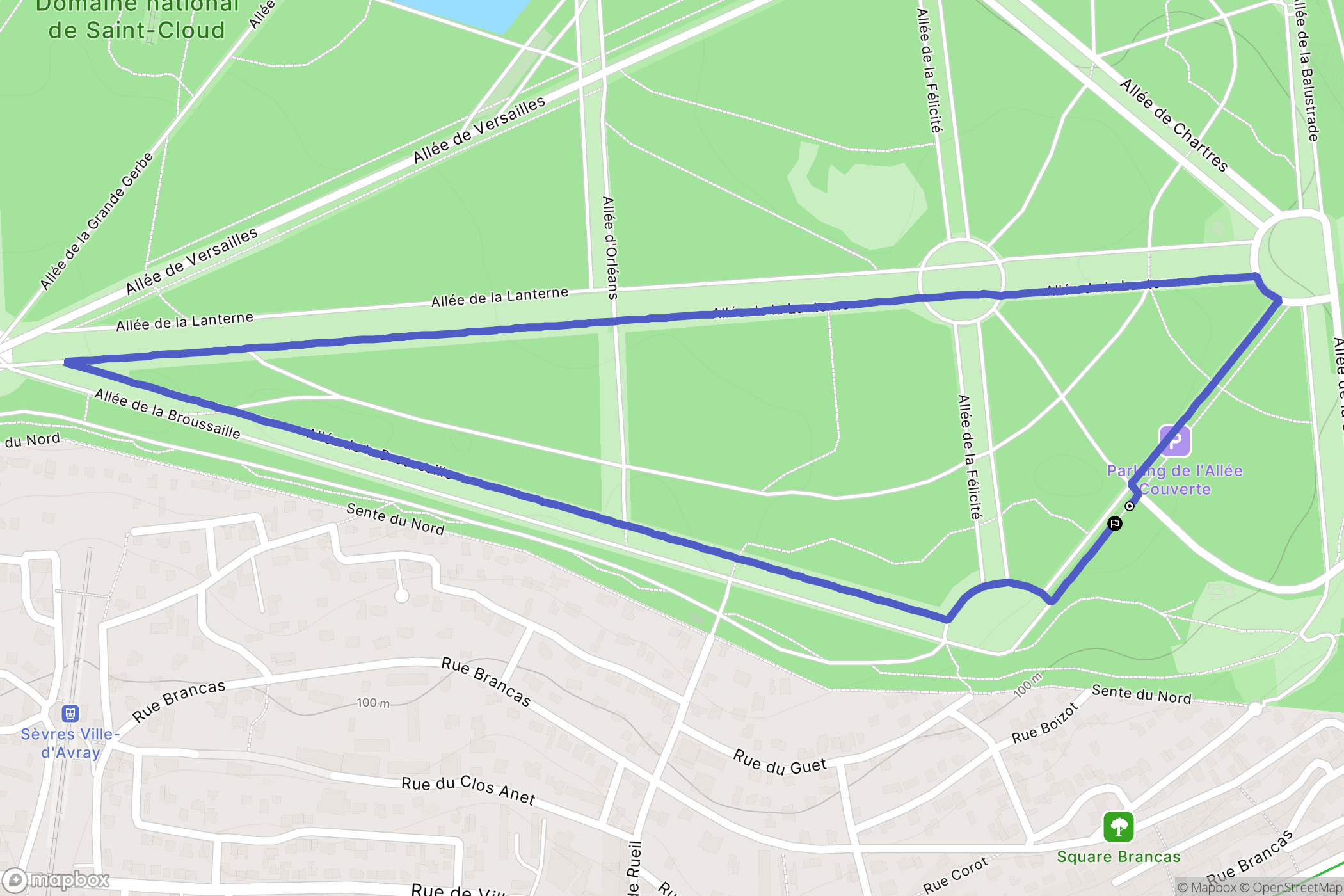 Saint-Cloud : carte du parcours de randonnée - France