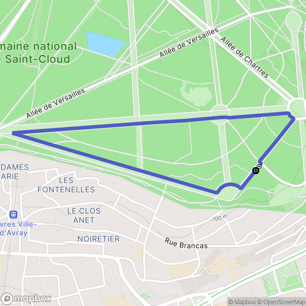Saint-Cloud : carte du parcours de randonnée - France
