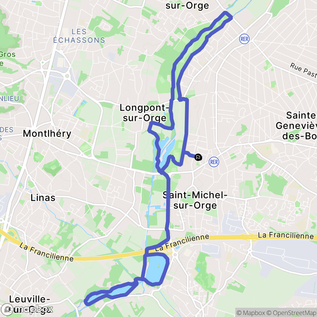 Saint-Michel-sur-Orge : carte du parcours de randonnée - France
