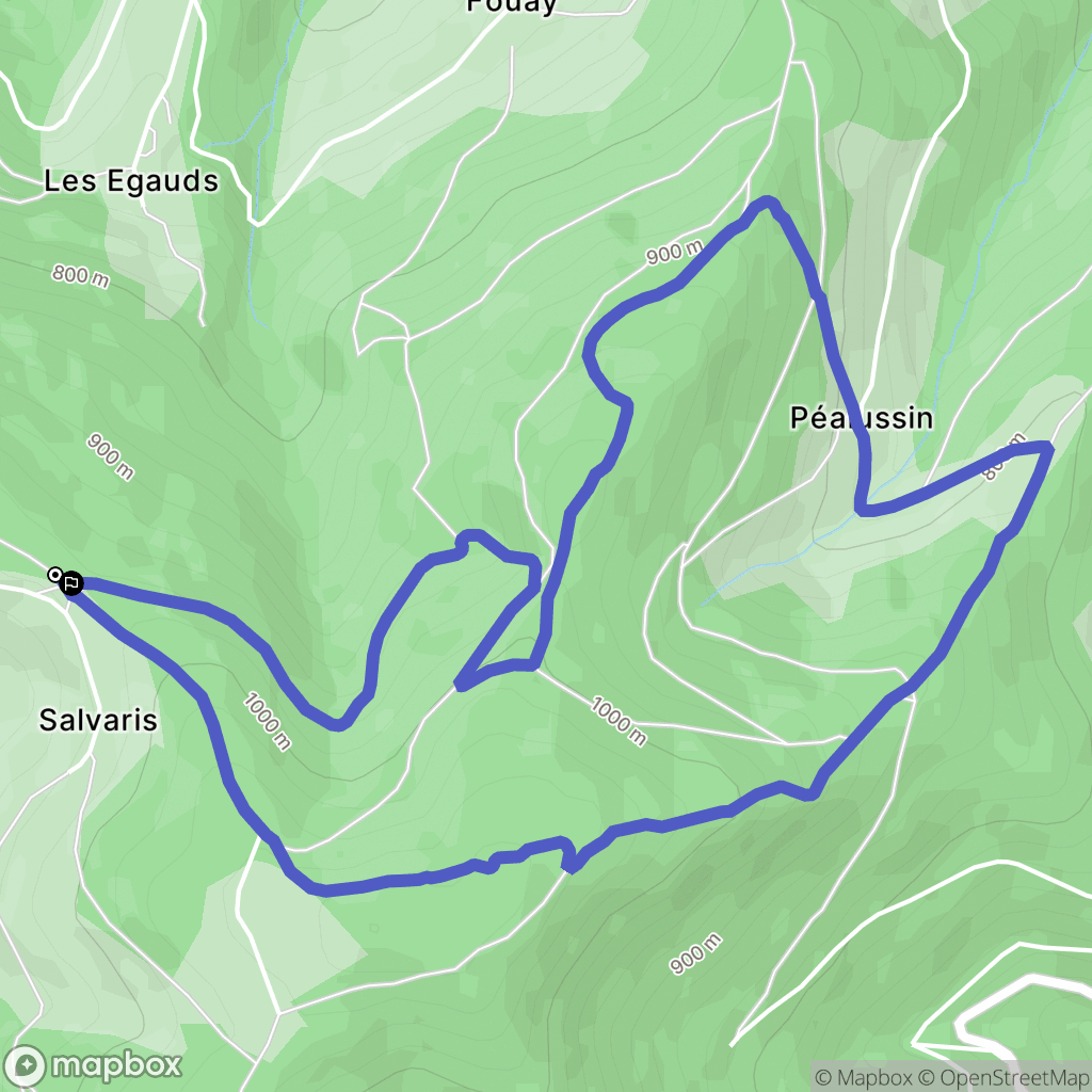 Saint-Étienne : carte du parcours de randonnée - France