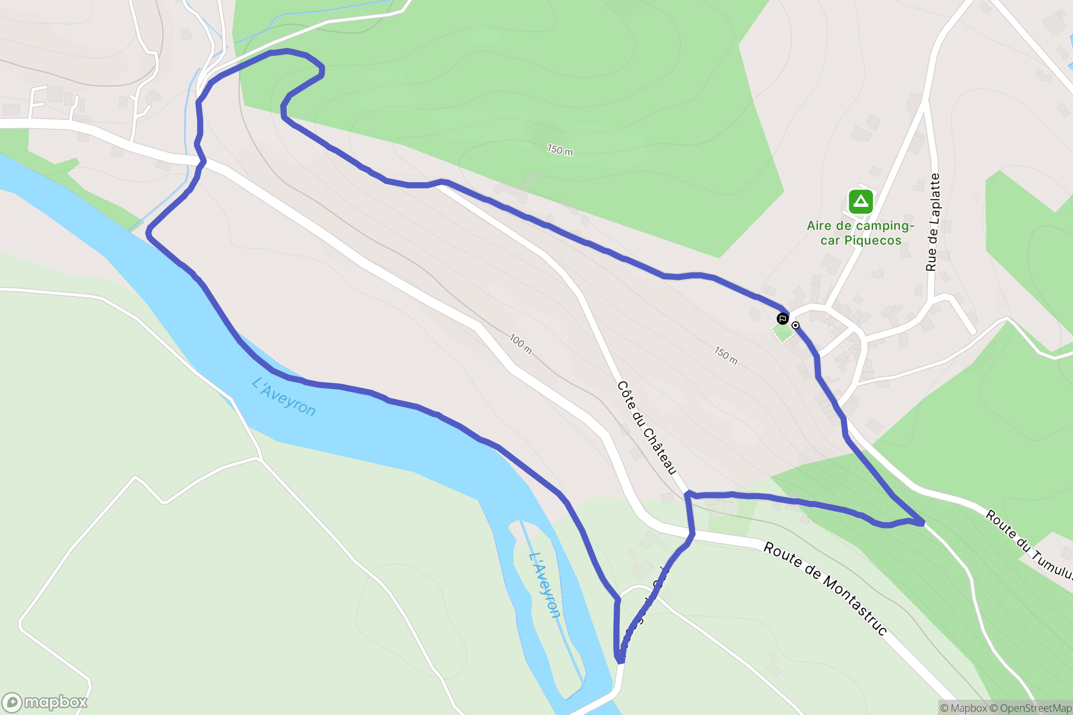 Piquecos : carte du parcours de randonnée - France