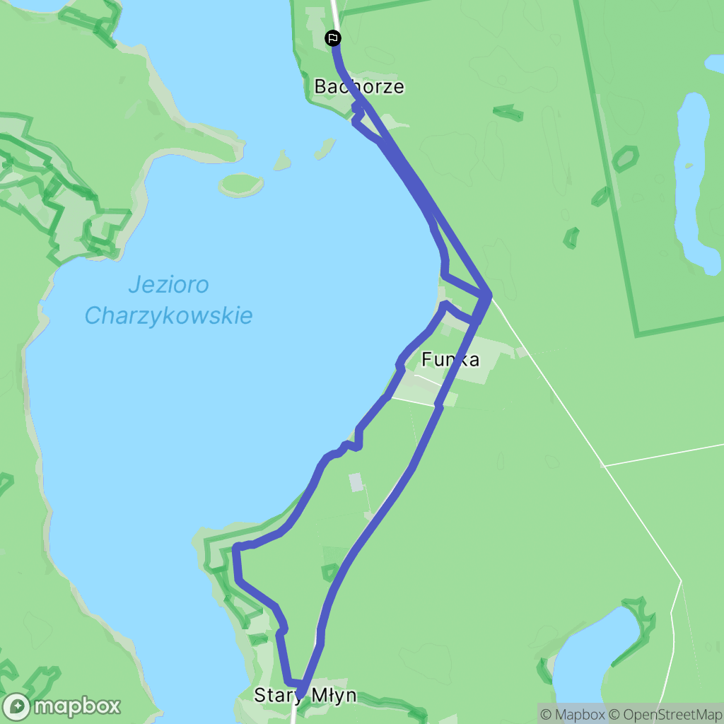 Bachorze: mapa trasy - Poland