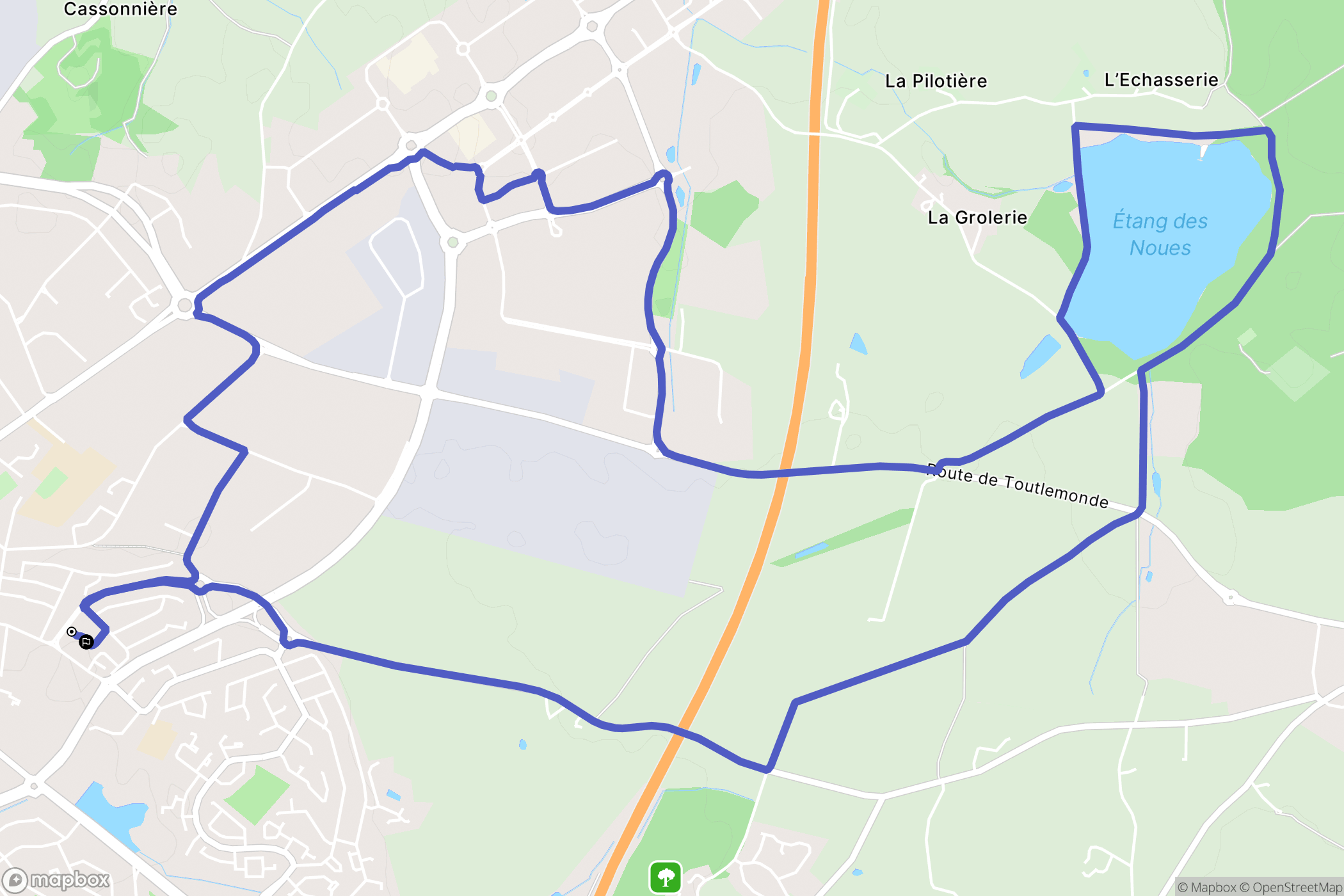 Cholet : carte du parcours de randonnée - France