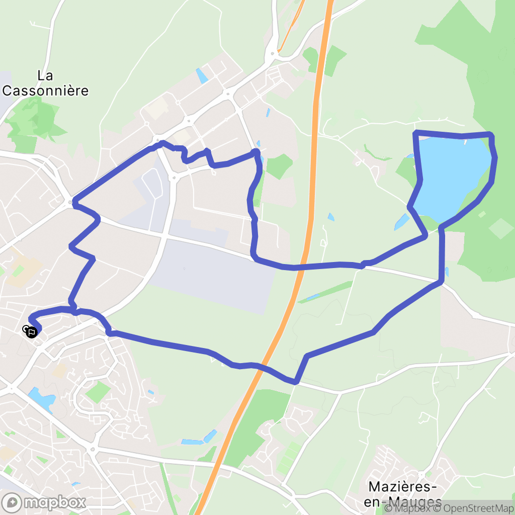 Cholet : carte du parcours de randonnée - France