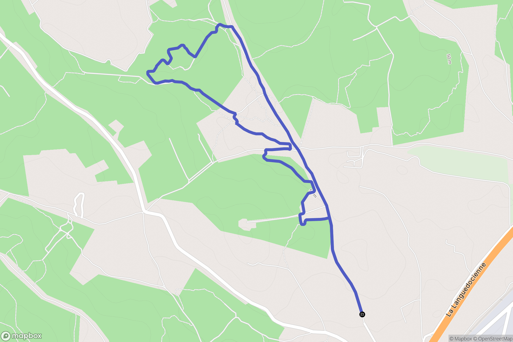 Bernis : carte du parcours de randonnée - France