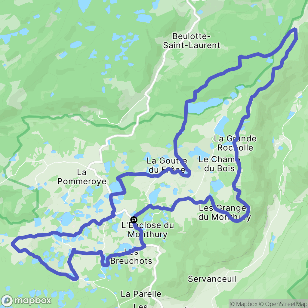 Servance-Miellin : carte du parcours de randonnée - France