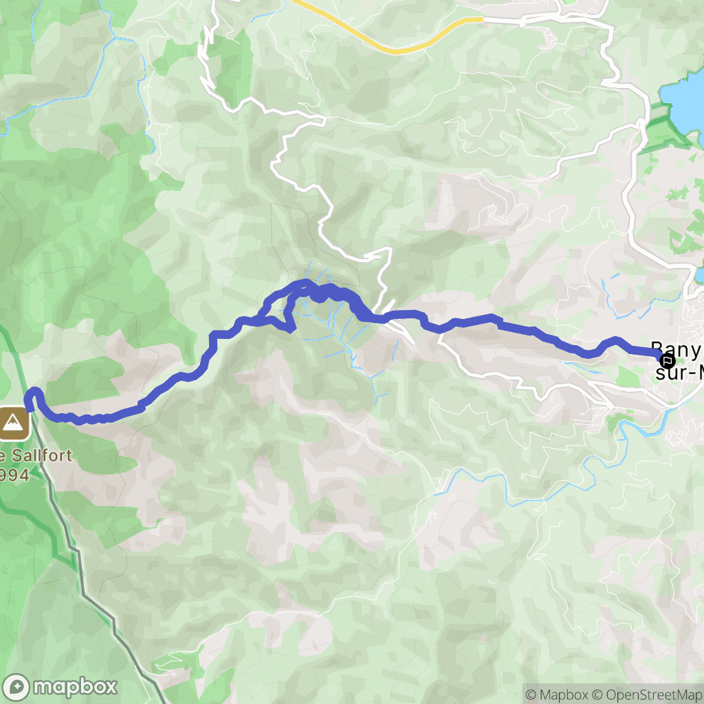 Banyuls-sur-Mer : carte du parcours de randonnée - France
