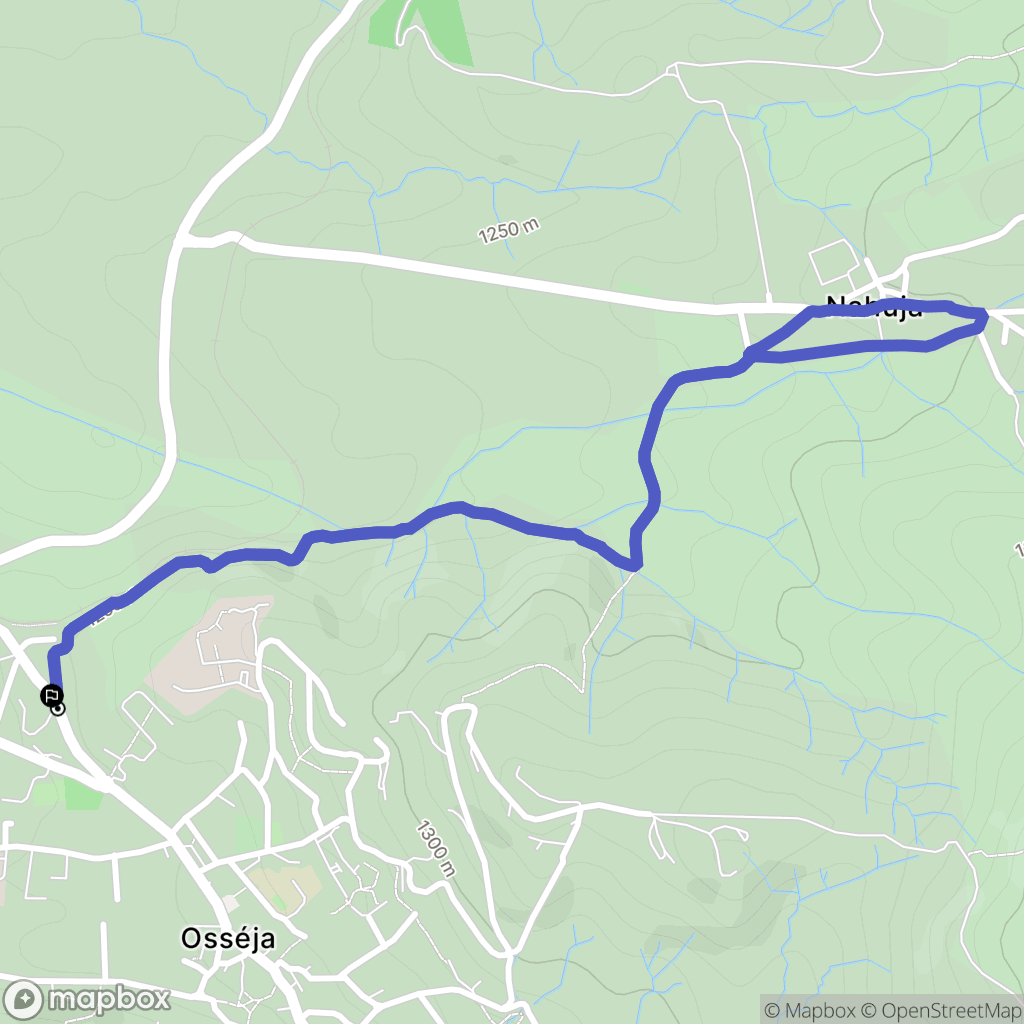 Osséja : carte du parcours de randonnée - France