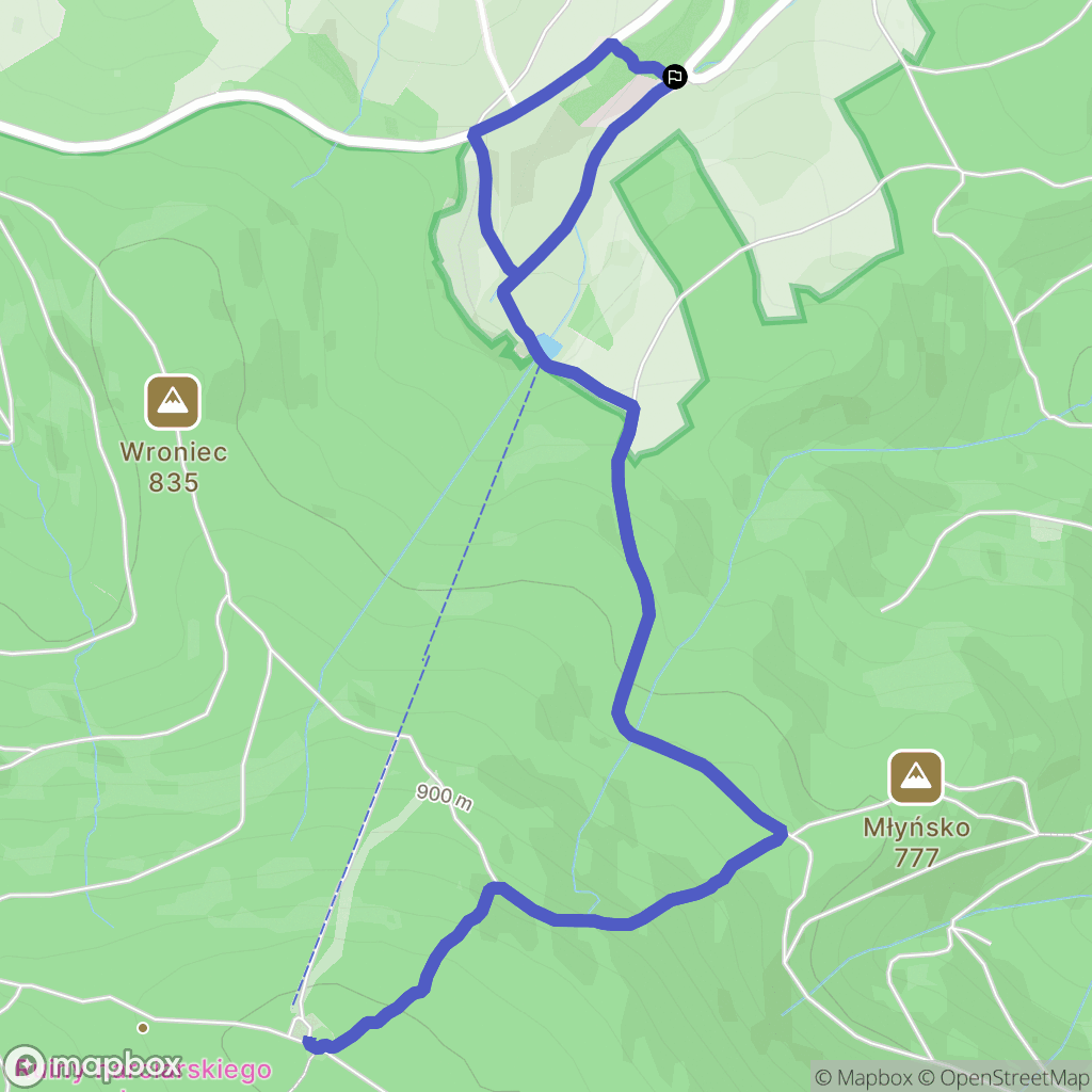 Modlęcin: mapa trasy - Poland
