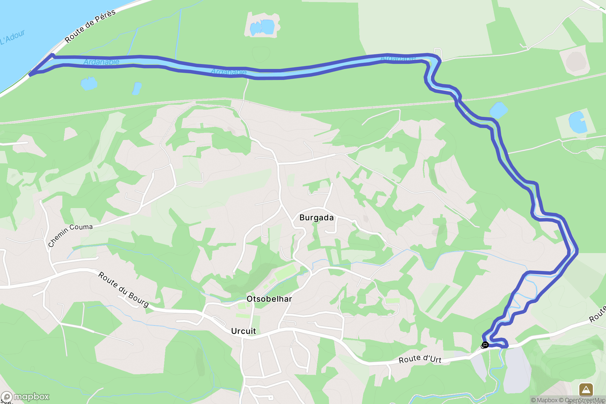 Urcuit : carte du parcours de randonnée - France