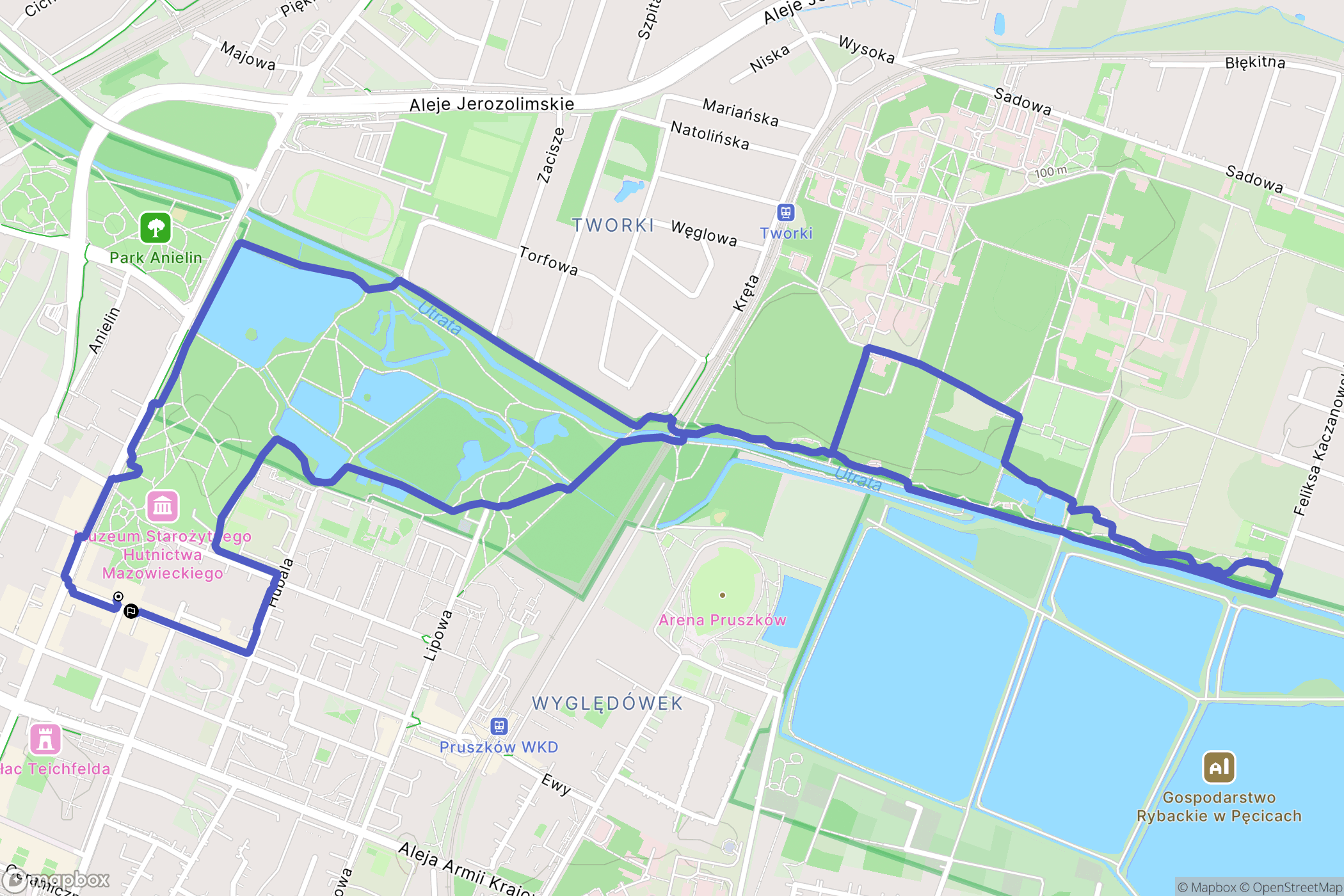 Pruszków: mapa trasy - Poland