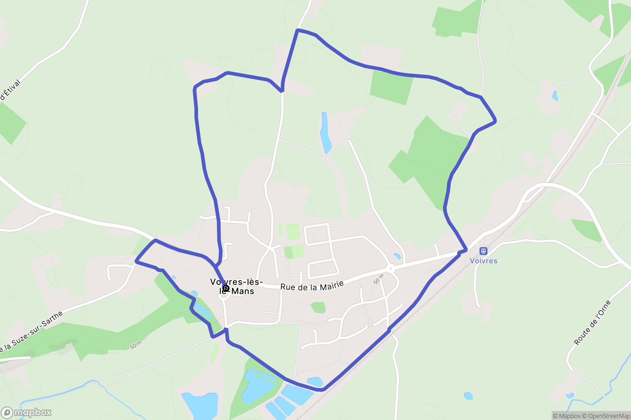 Voivres-lès-le-Mans : carte du parcours de randonnée - France
