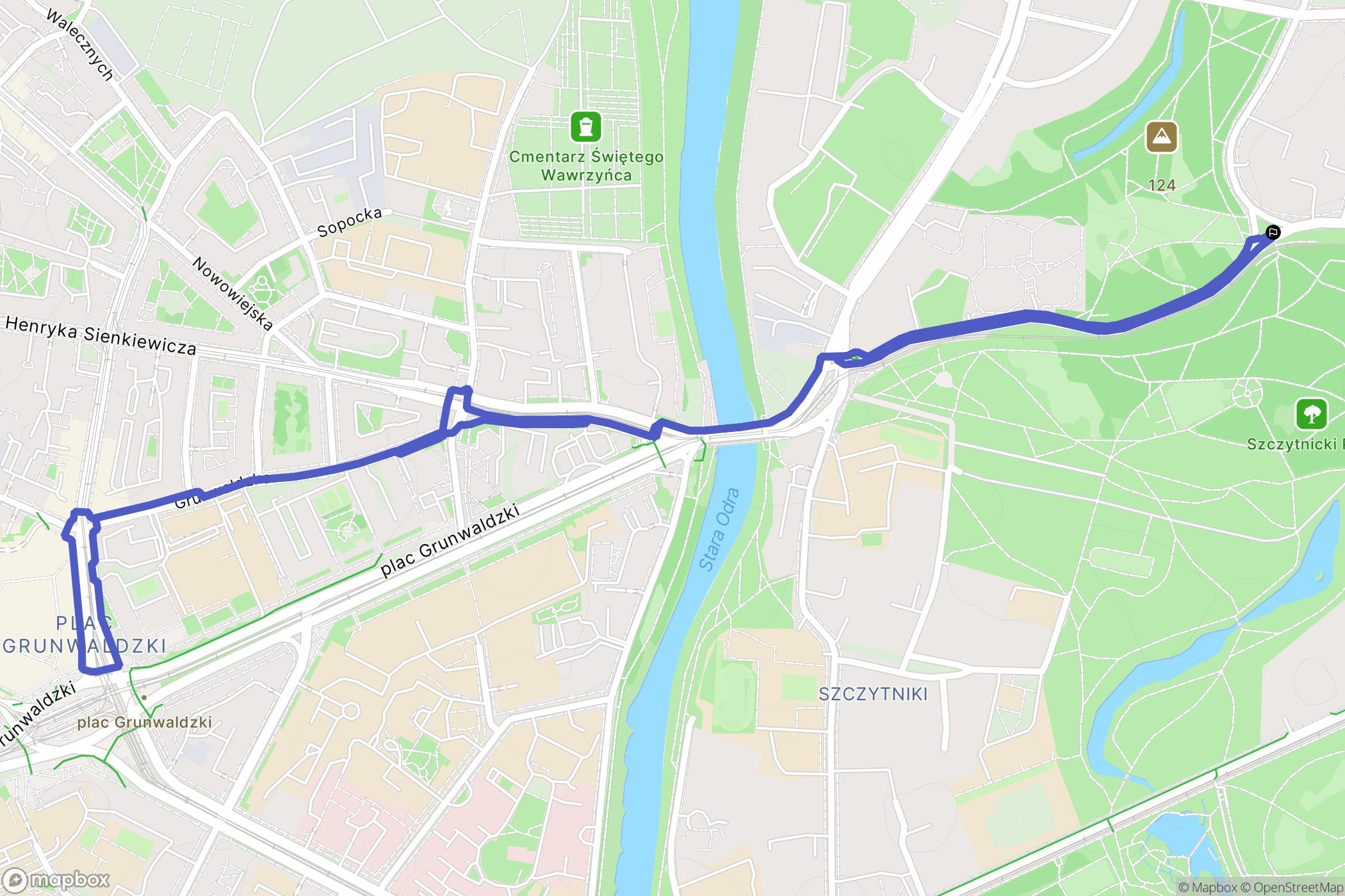 Wrocław: mapa trasy - Poland