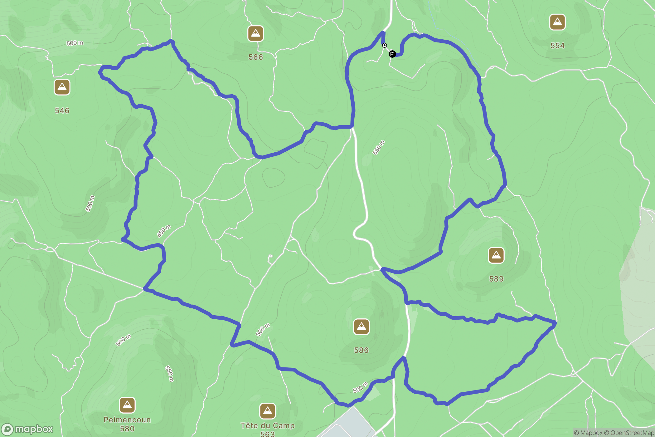 Néoules : carte du parcours de randonnée - France