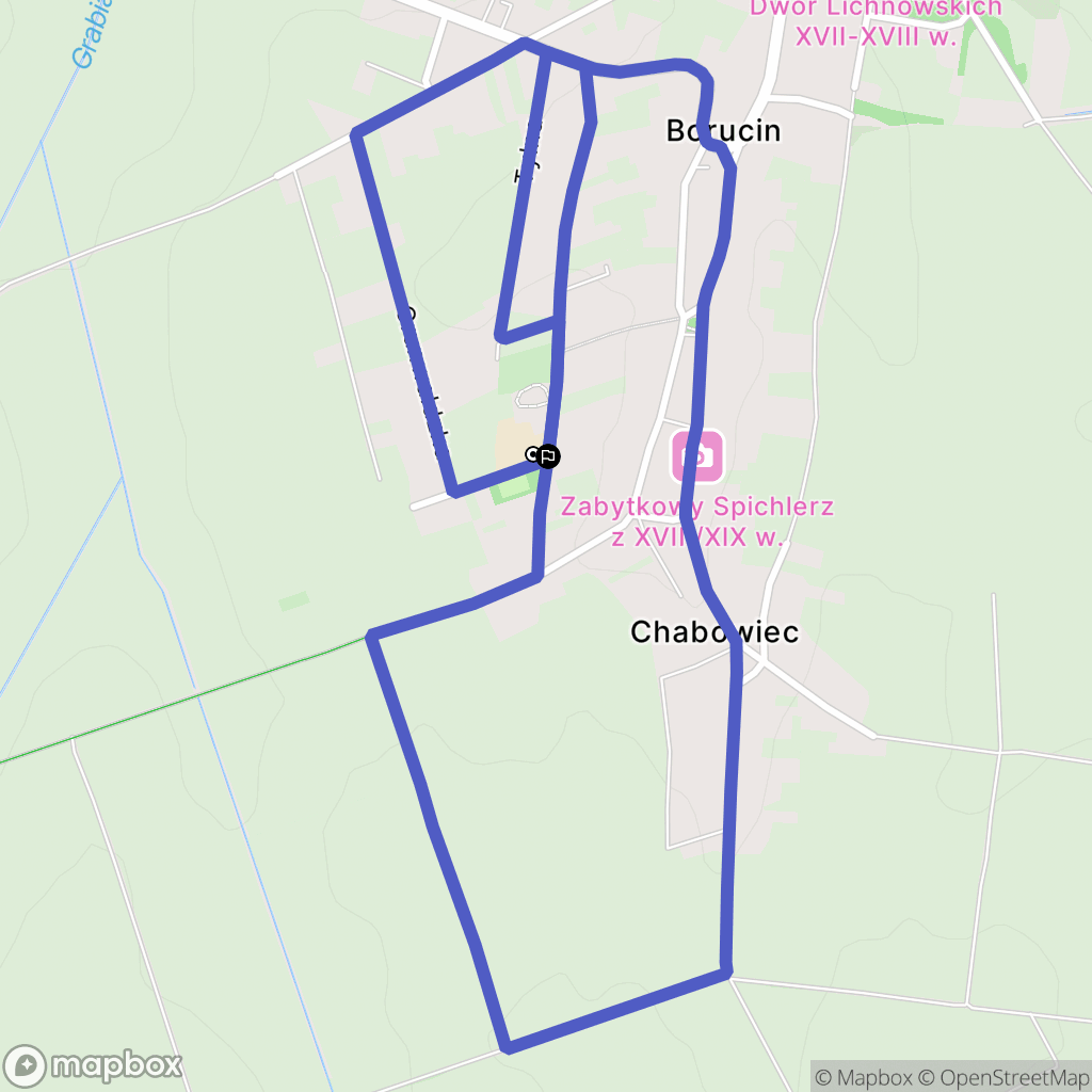 Borucin: mapa trasy - Poland
