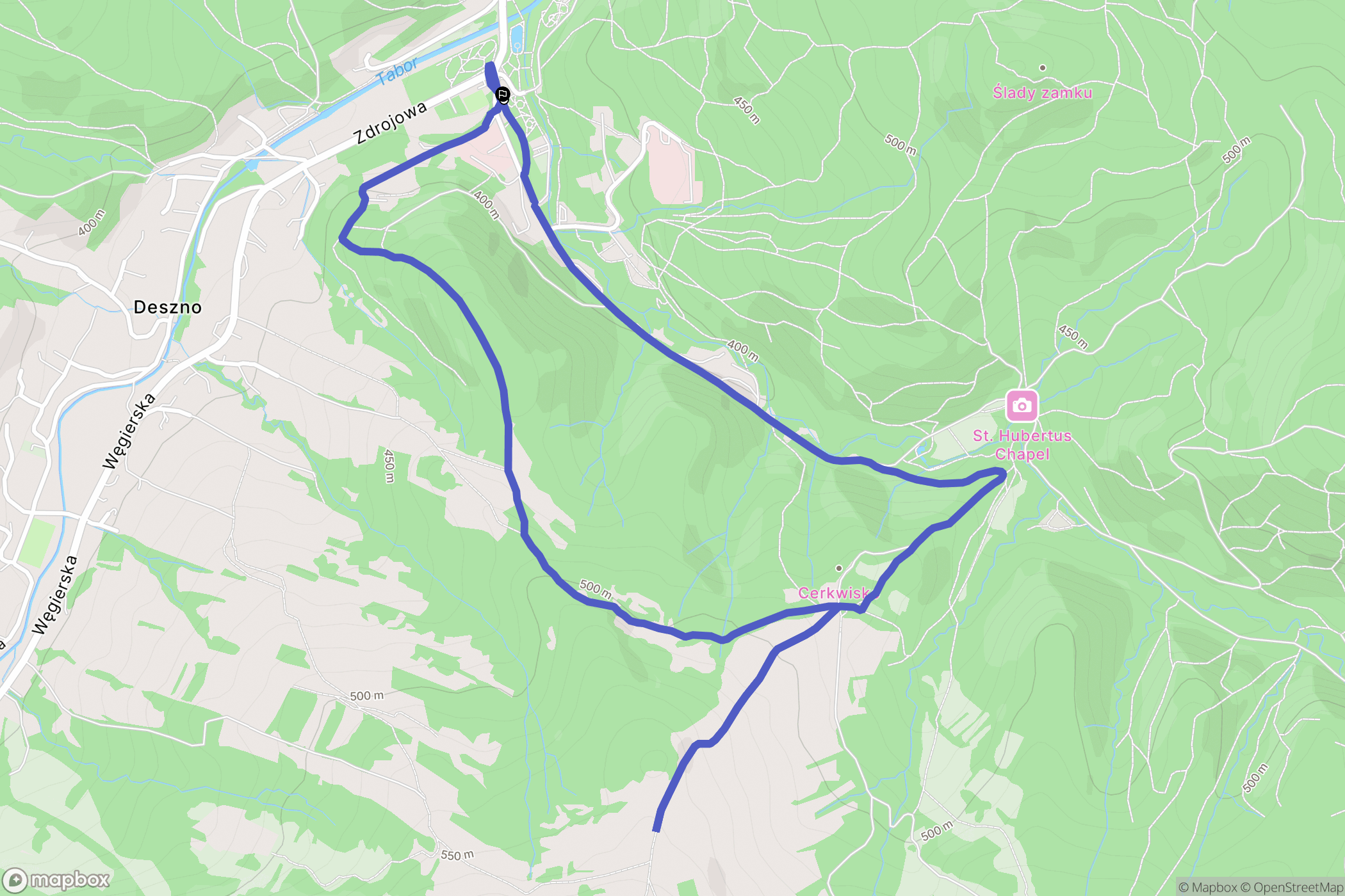 Rymanów-Zdrój: mapa trasy - Poland