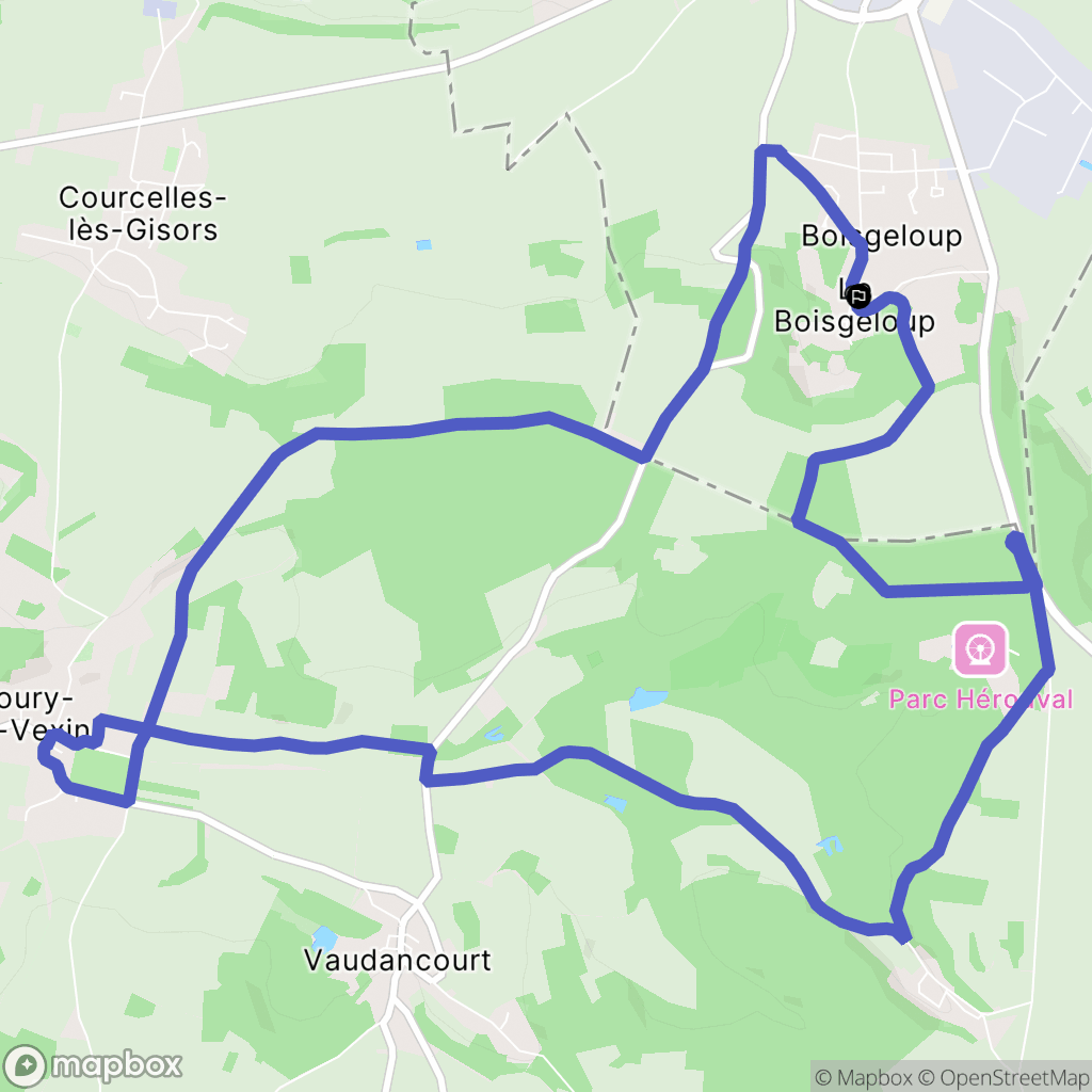 Gisors : carte du parcours de randonnée - France