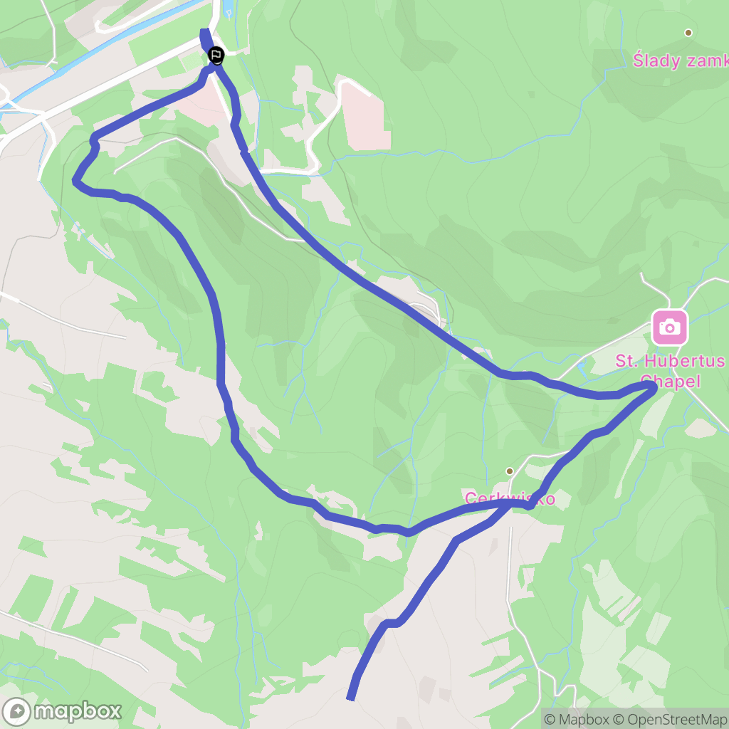 Rymanów-Zdrój: mapa trasy - Poland