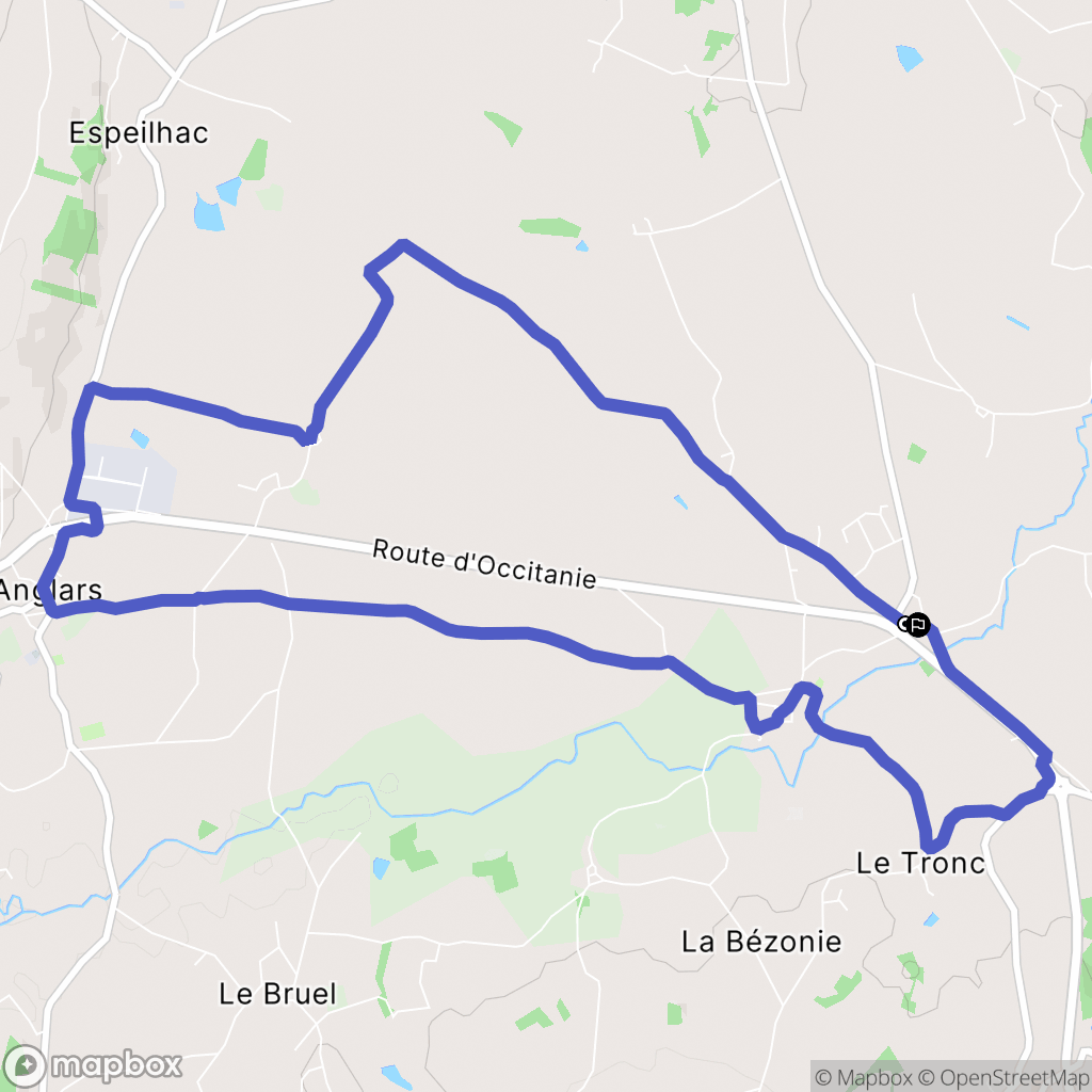 Anglars-Saint-Félix : carte du parcours de randonnée - France