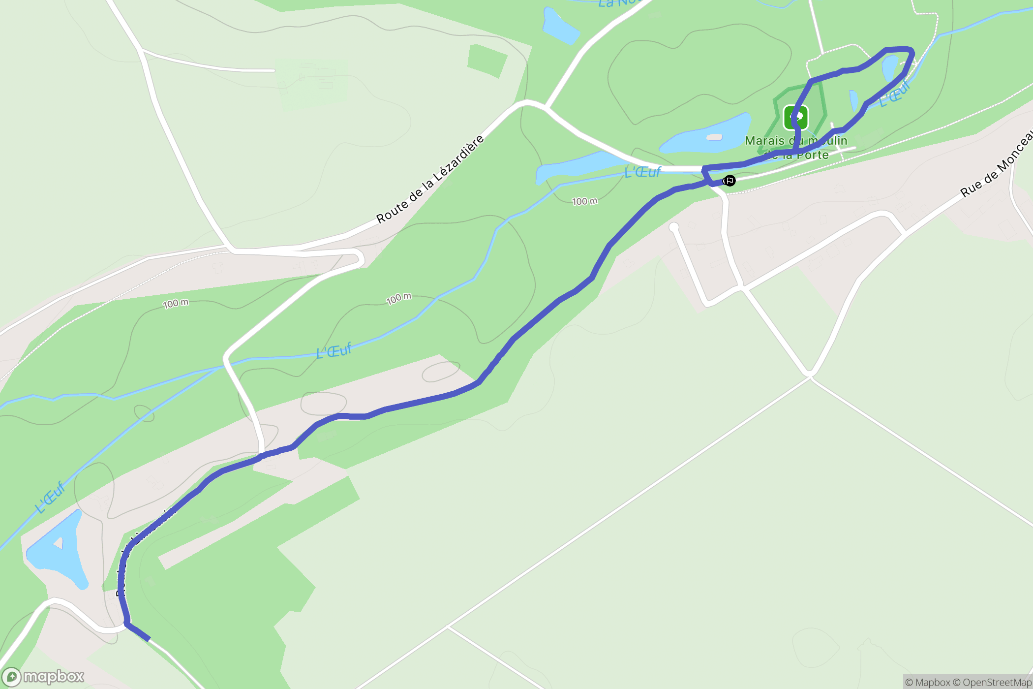 Estouy : carte du parcours de randonnée - France