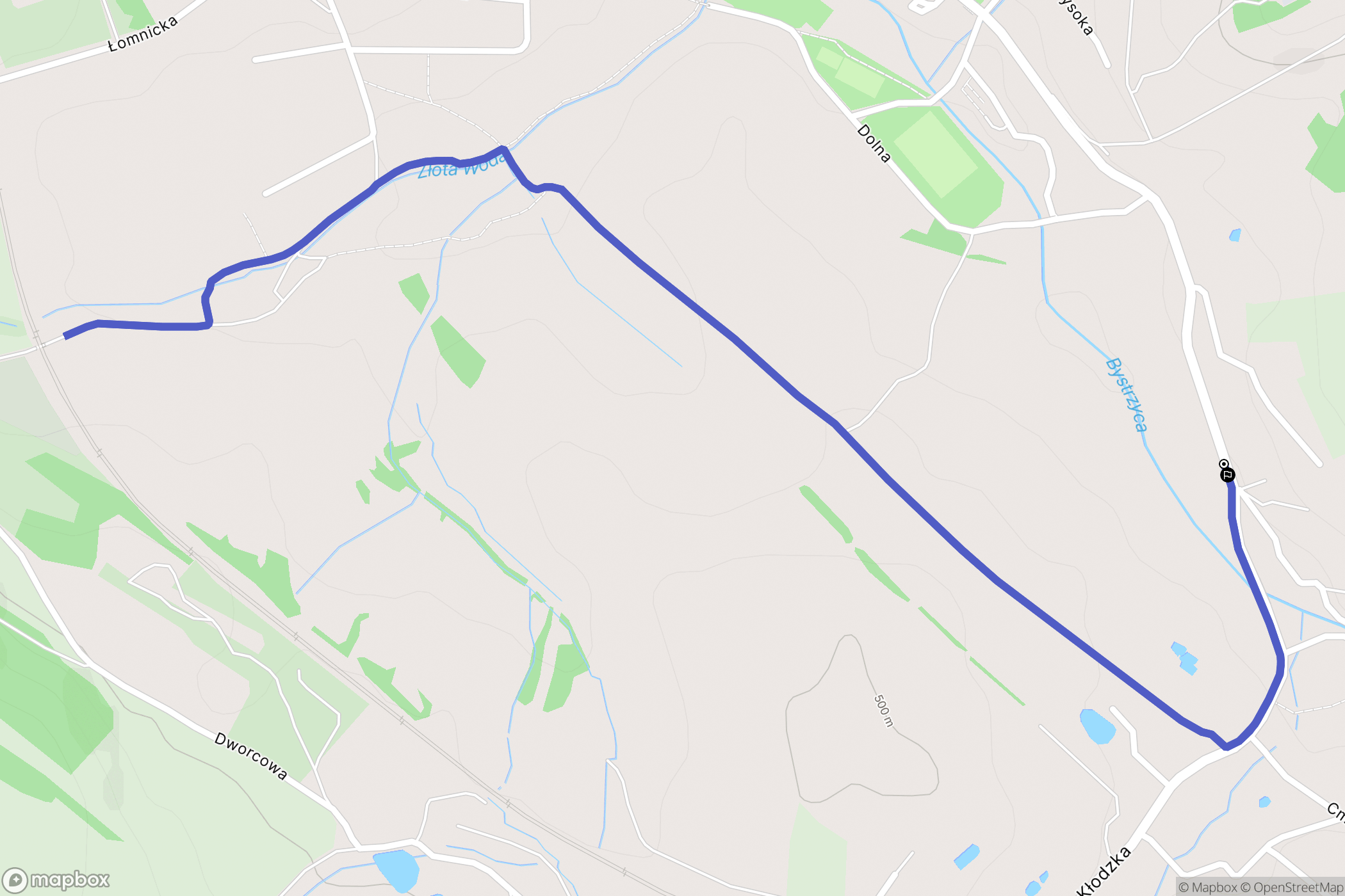 Głuszyca: mapa trasy - Poland