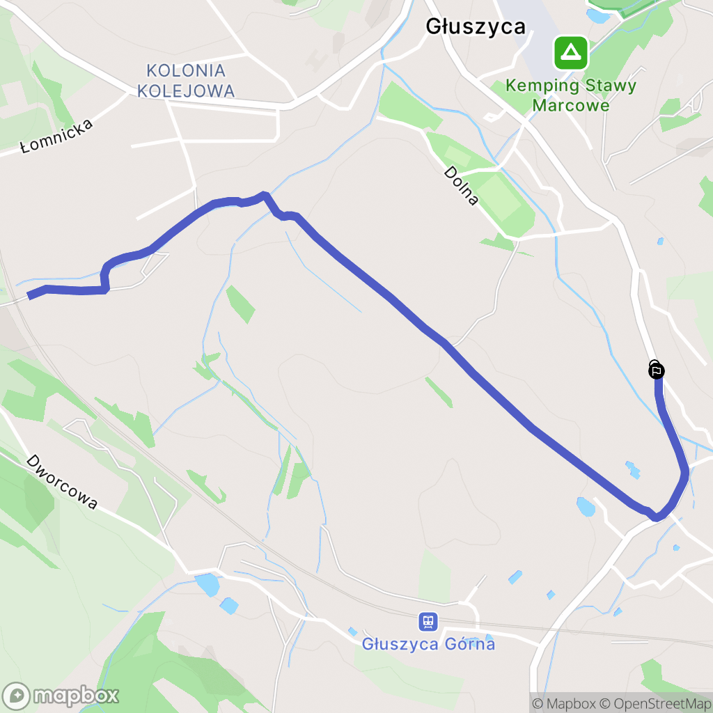 Głuszyca: mapa trasy - Poland