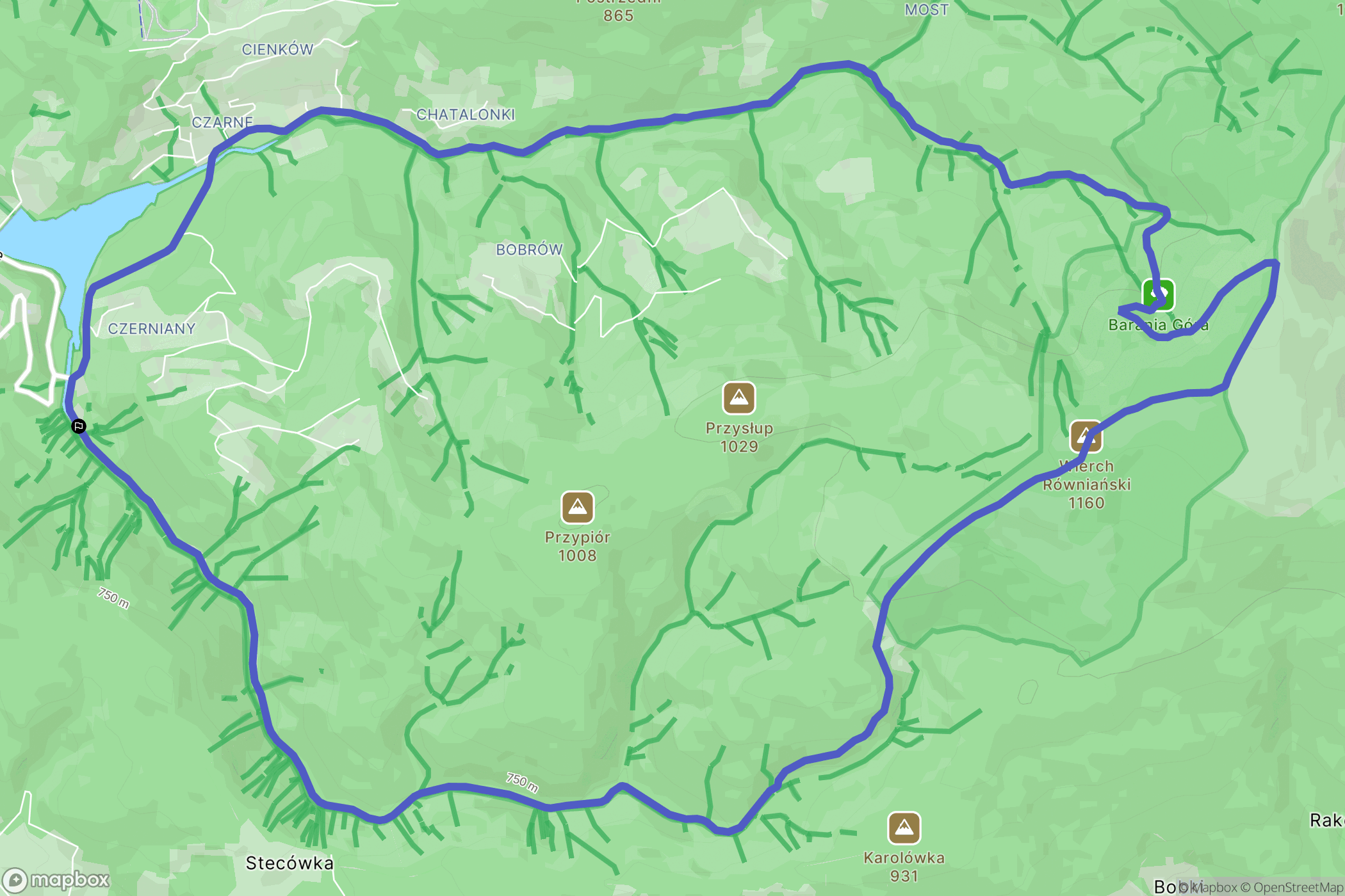Wisła: mapa trasy - Poland