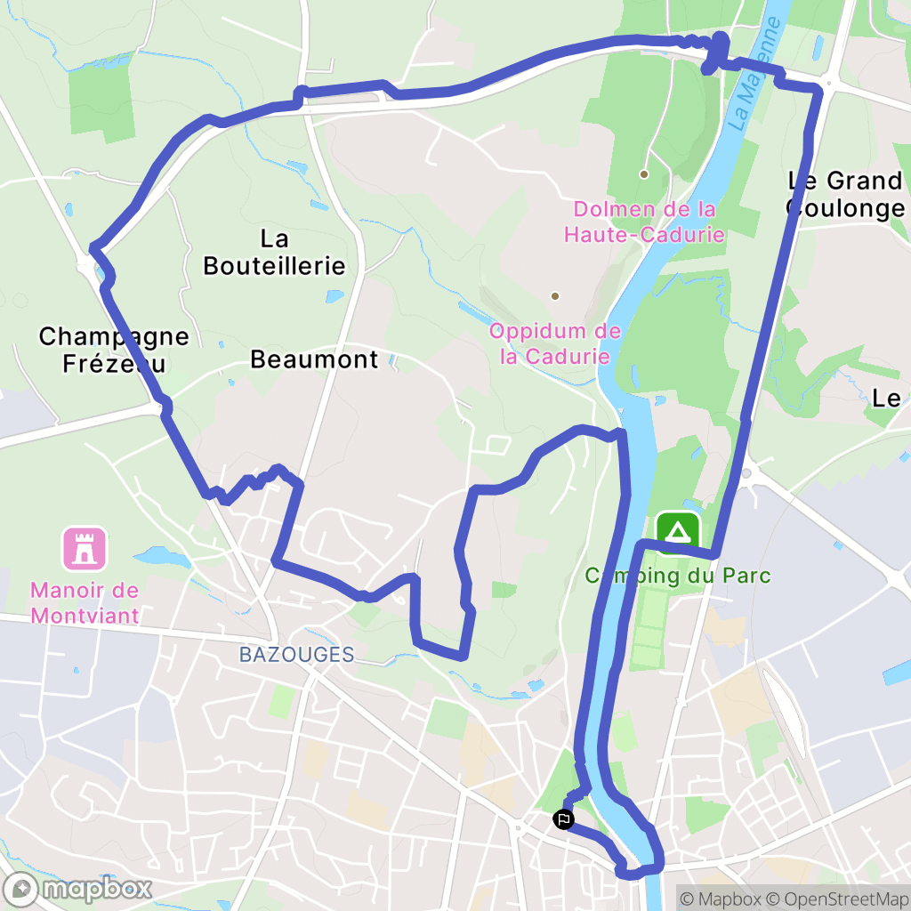 Château-Gontier-sur-Mayenne : carte du parcours de randonnée - France