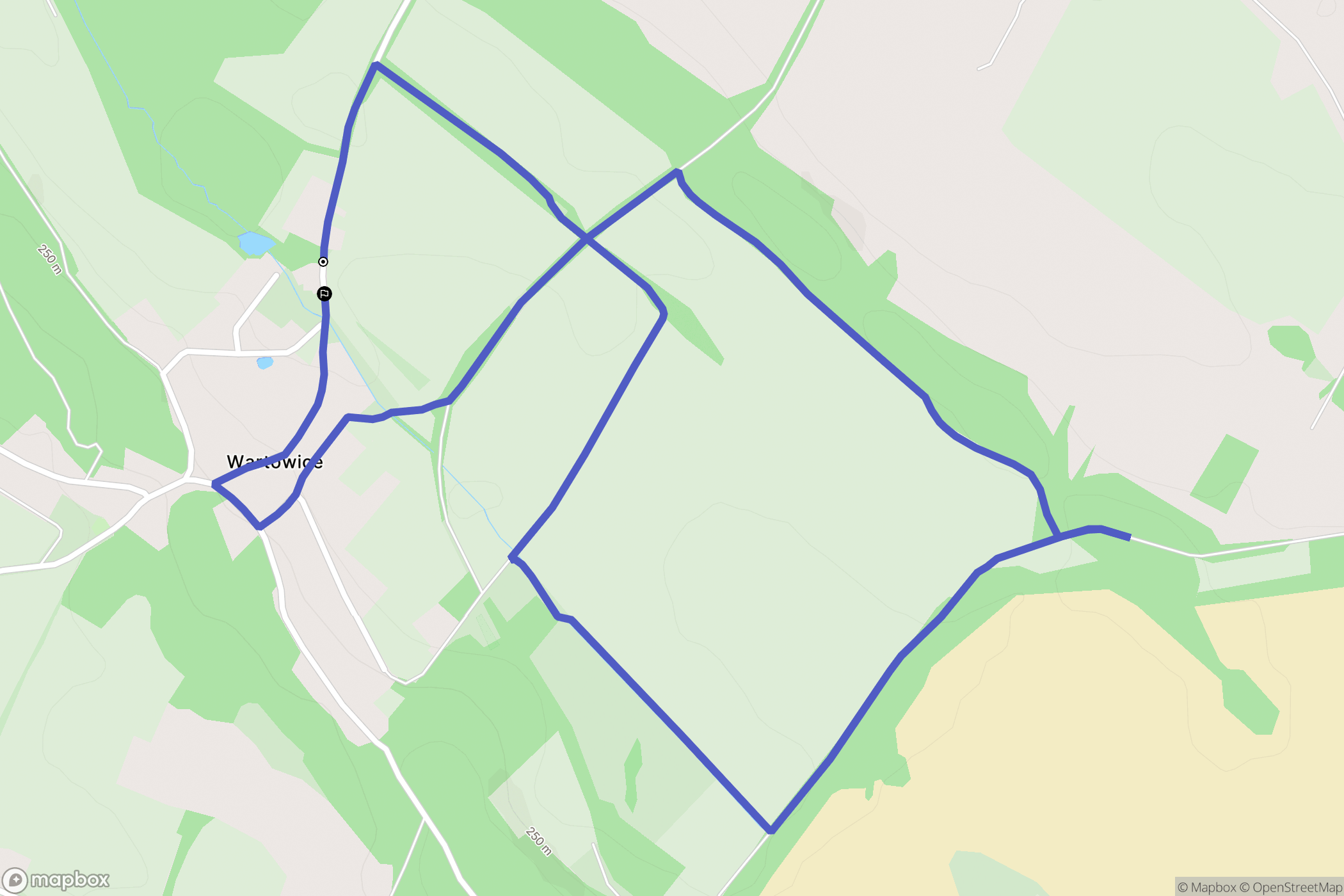 Wartowice: mapa trasy - Poland