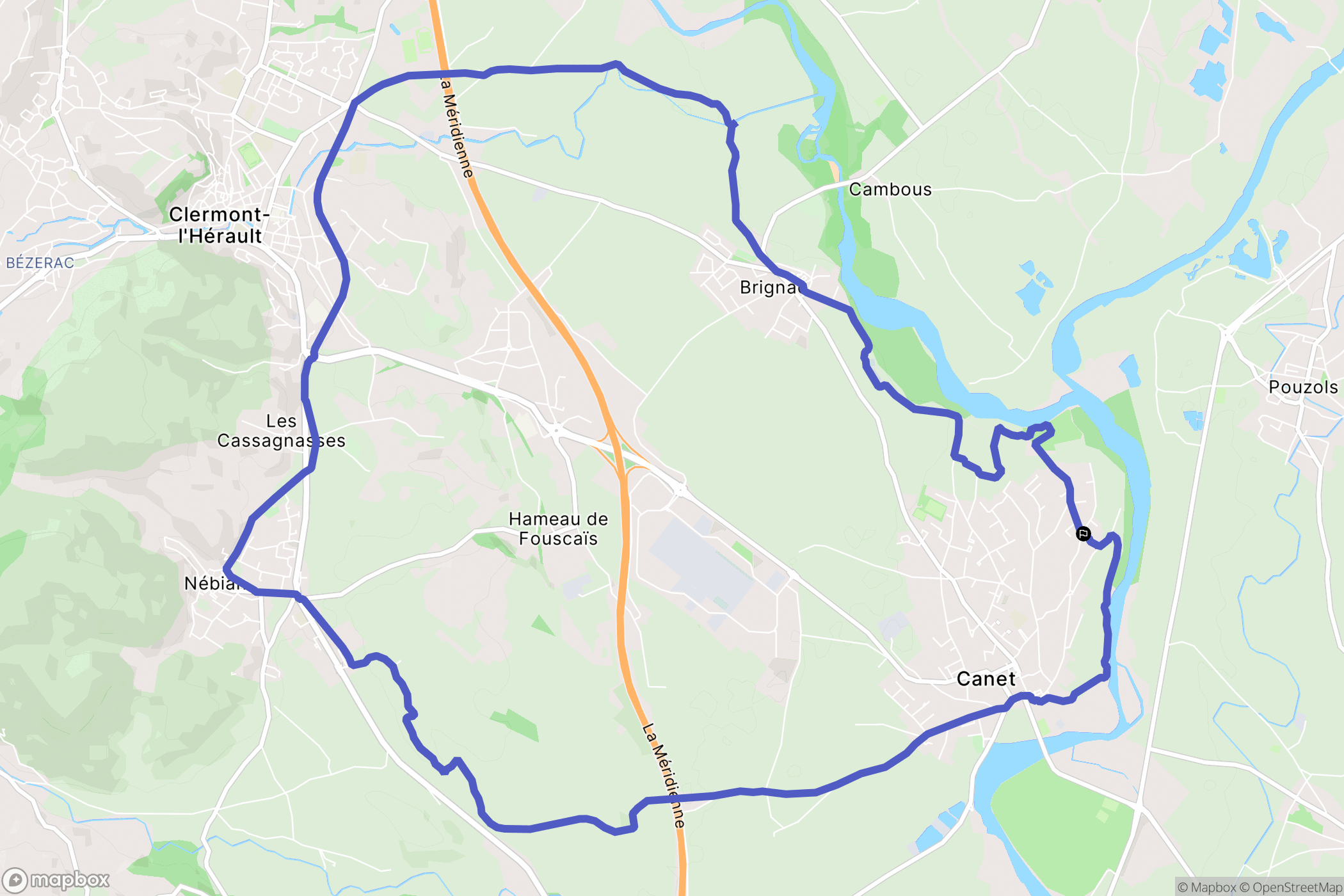 Canet : carte du parcours de randonnée - France