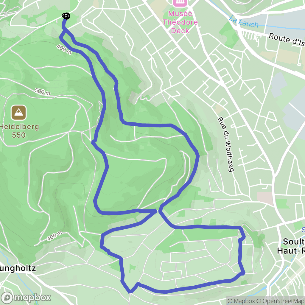 Guebwiller : carte du parcours de randonnée - France