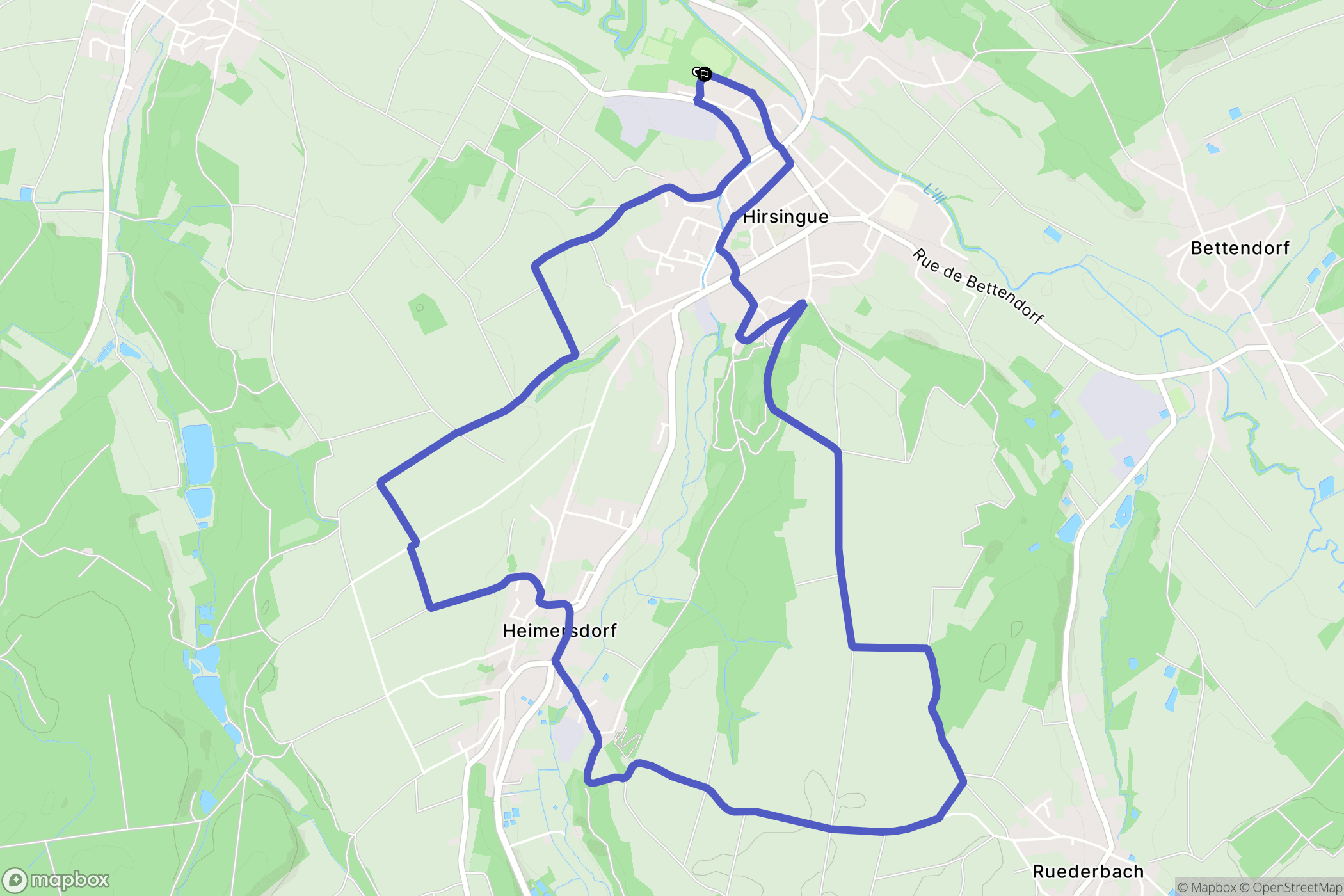 Hirsingue : carte du parcours de randonnée - France