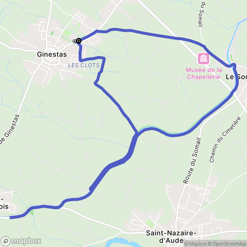 Ginestas : carte du parcours de randonnée - France