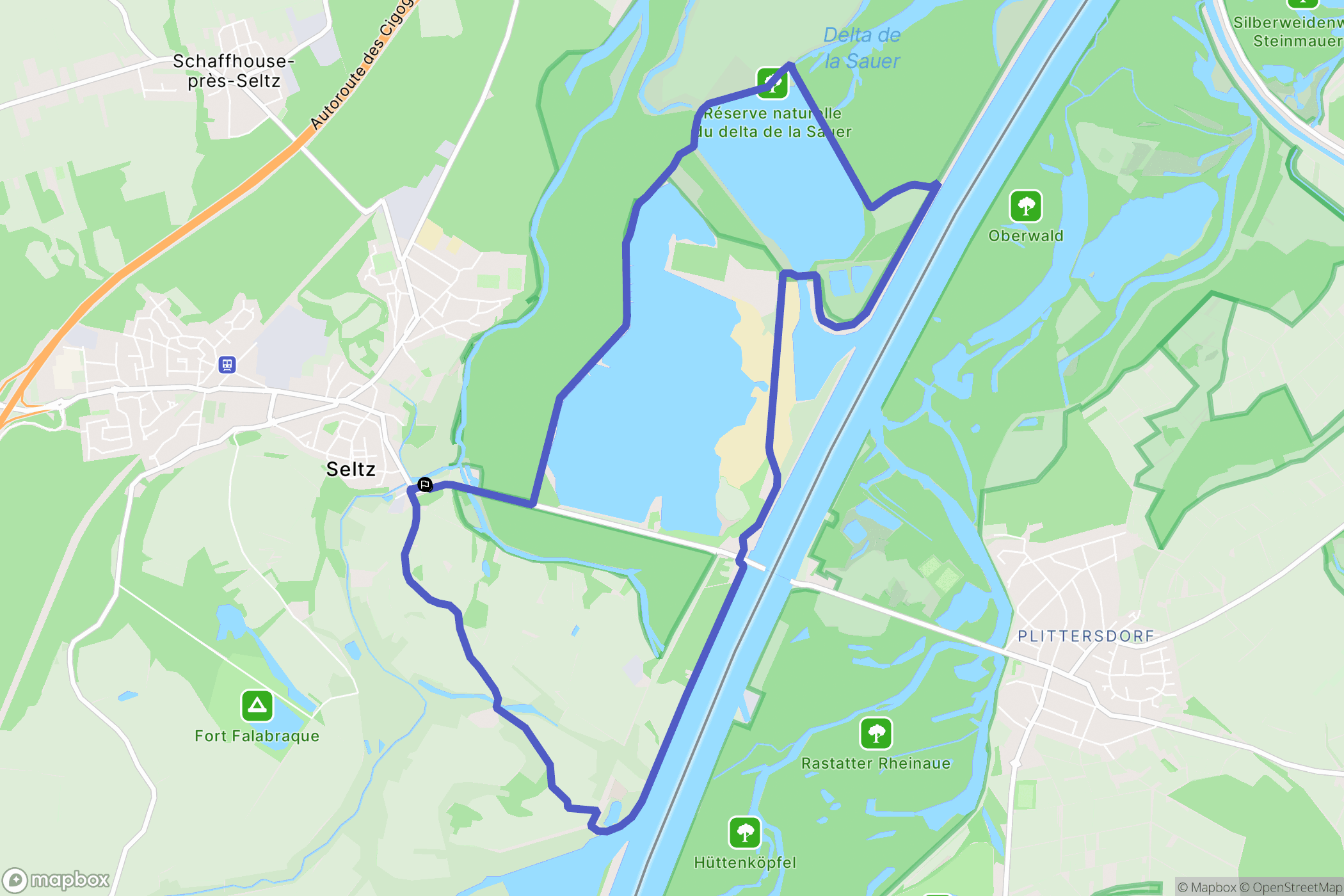 Seltz : carte du parcours de randonnée - France