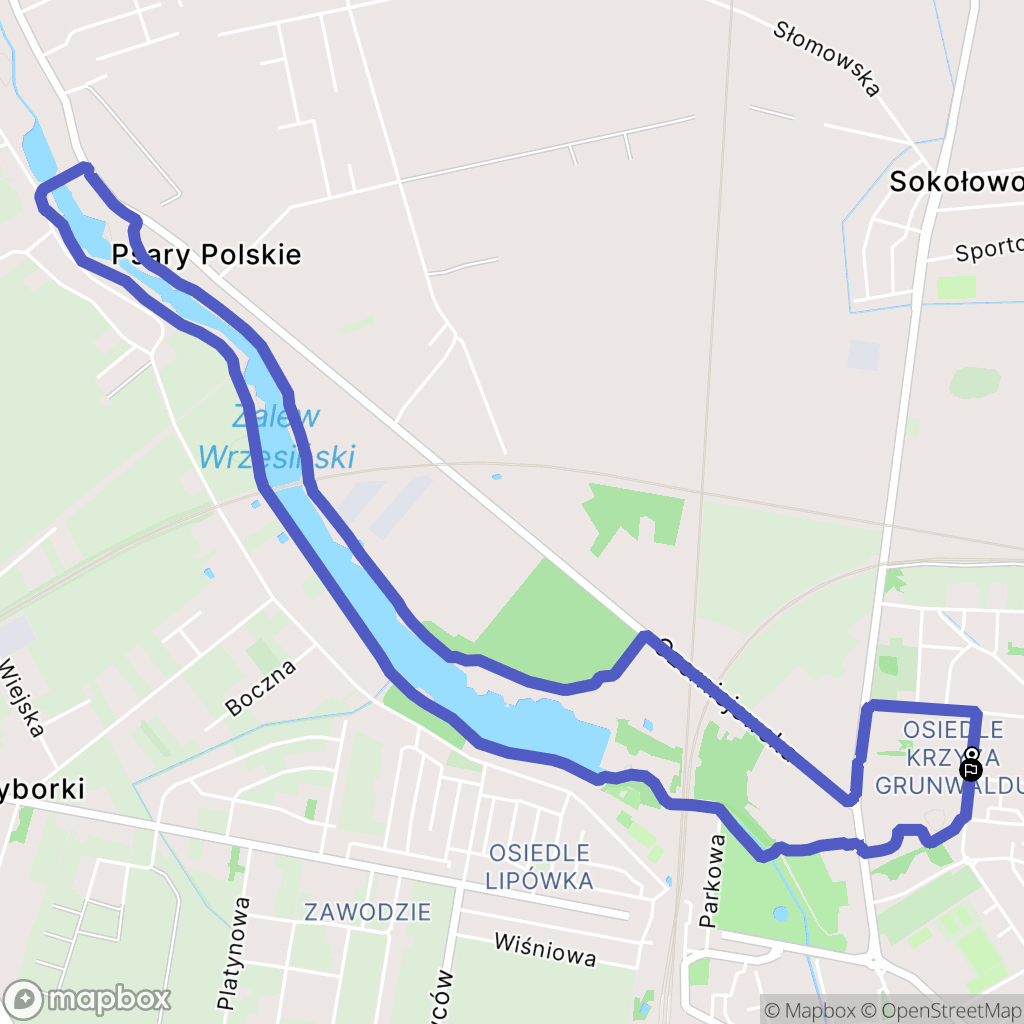 Września: mapa trasy - Poland