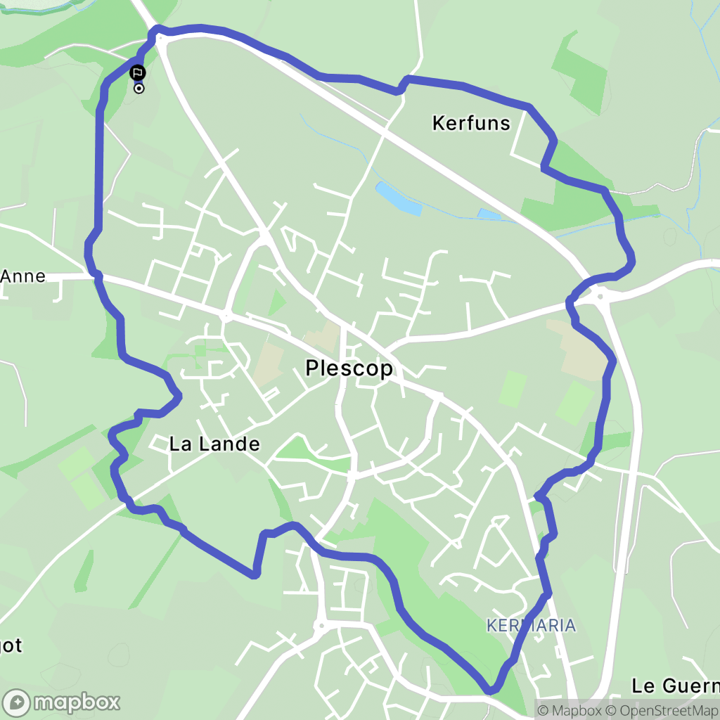 Plescop : carte du parcours de randonnée - France