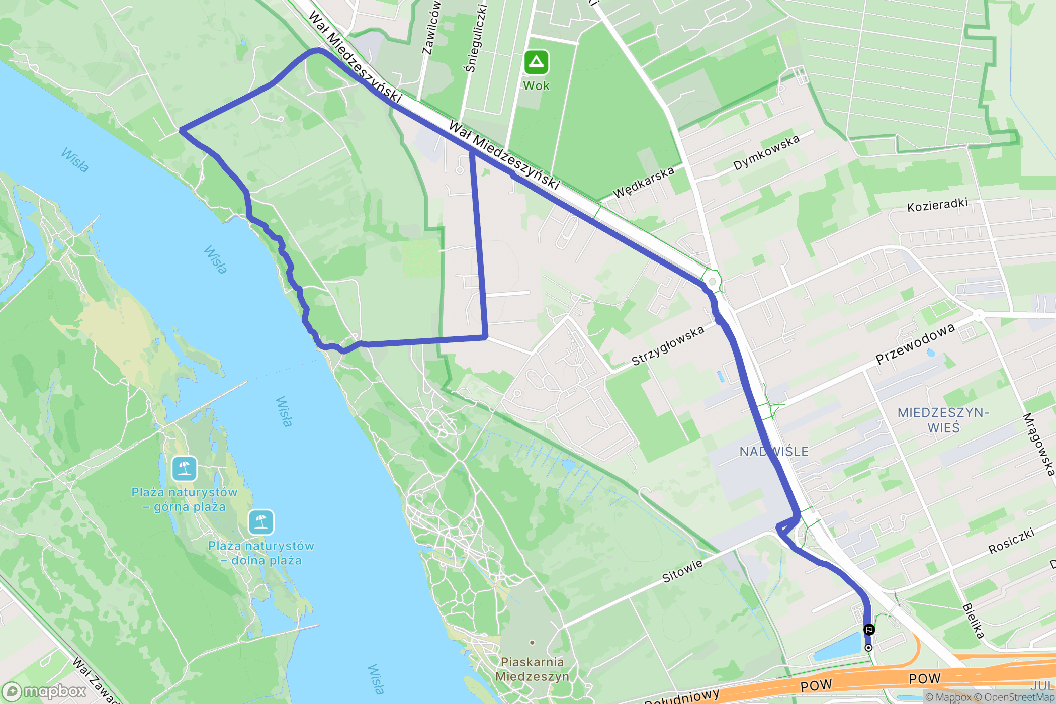Warszawa: mapa trasy - Poland