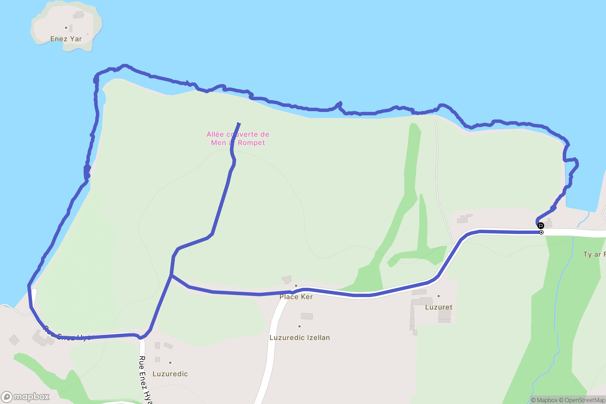 Kerbors : carte du parcours de randonnée - France