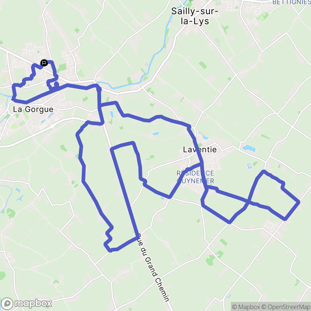 Estaires : carte du parcours de randonnée - France